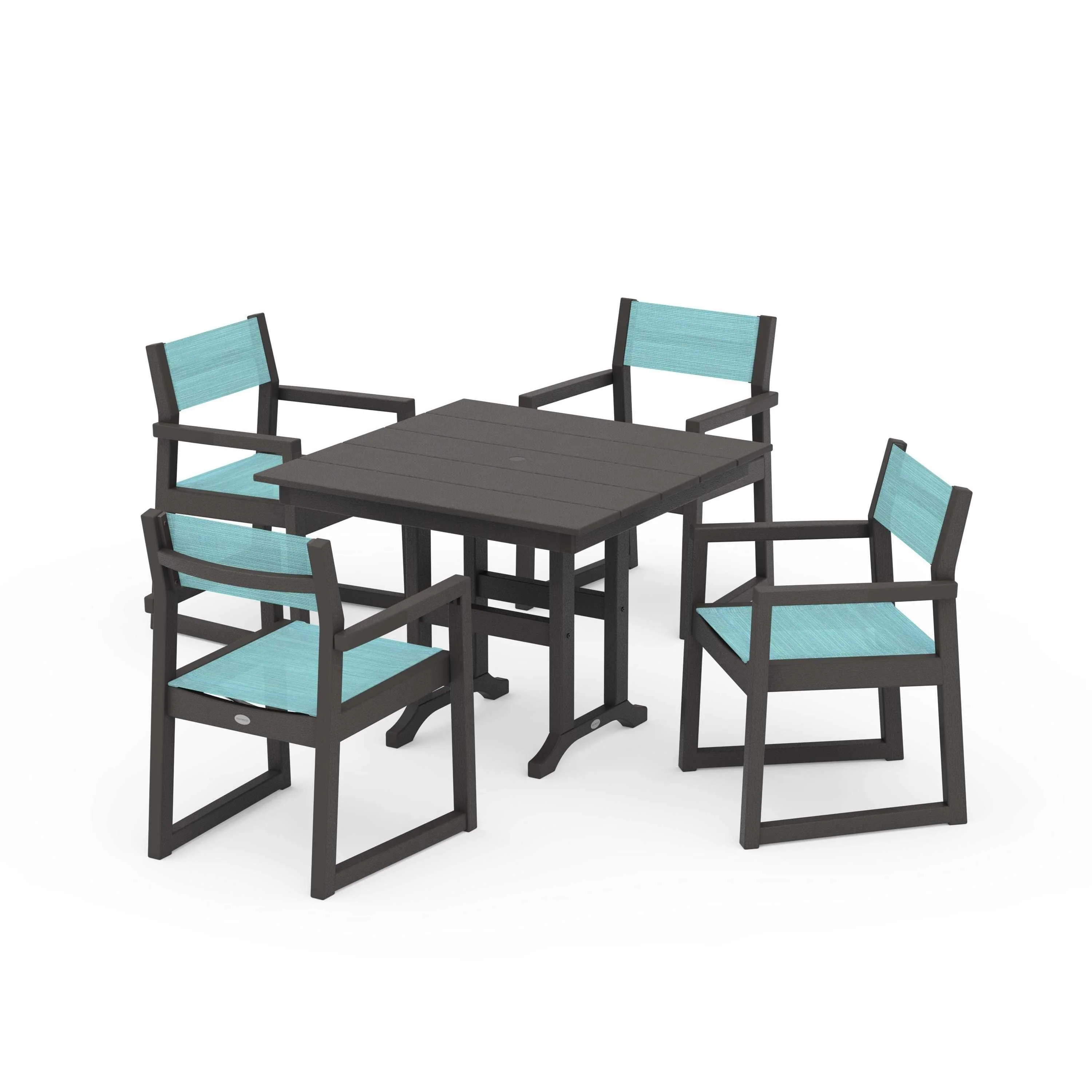 EDGE Sling Arm Chair 5-Piece Farmhouse Dining Set - Image 48