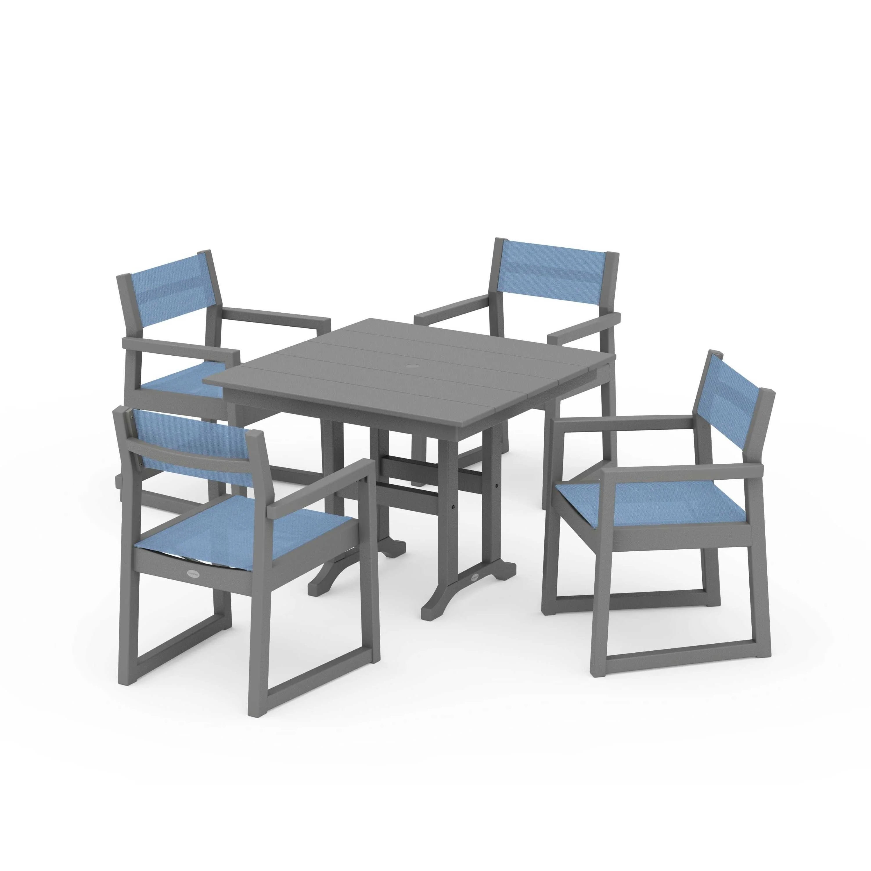 EDGE Sling Arm Chair 5-Piece Farmhouse Dining Set - Image 50