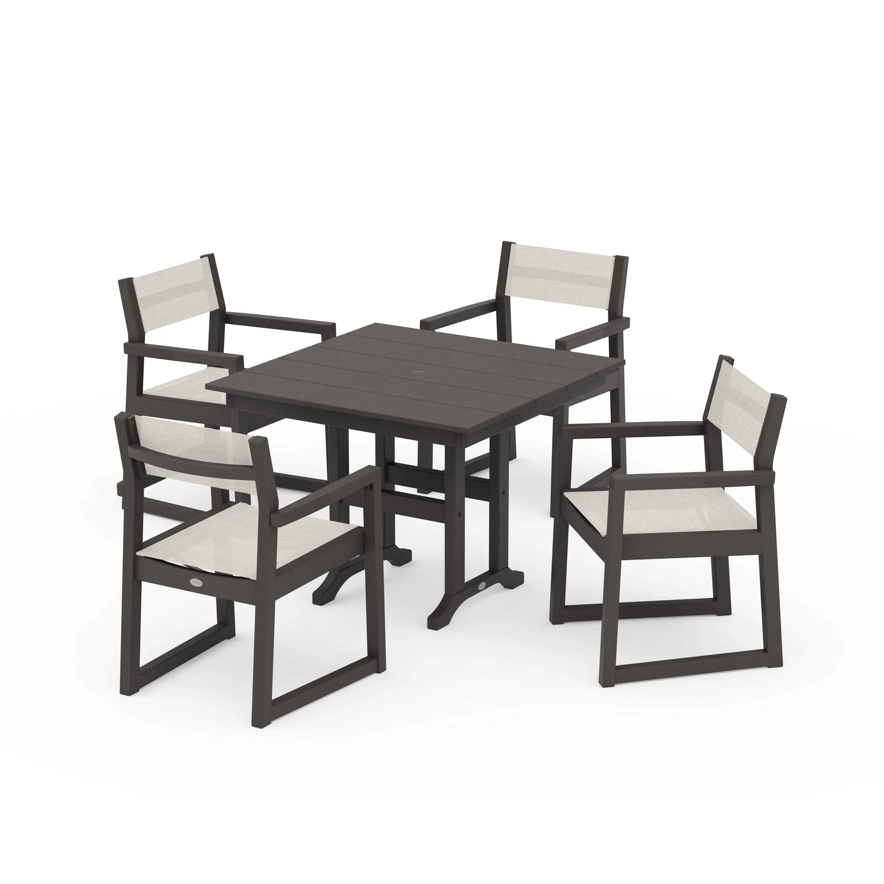 EDGE Sling Arm Chair 5-Piece Farmhouse Dining Set - Image 57