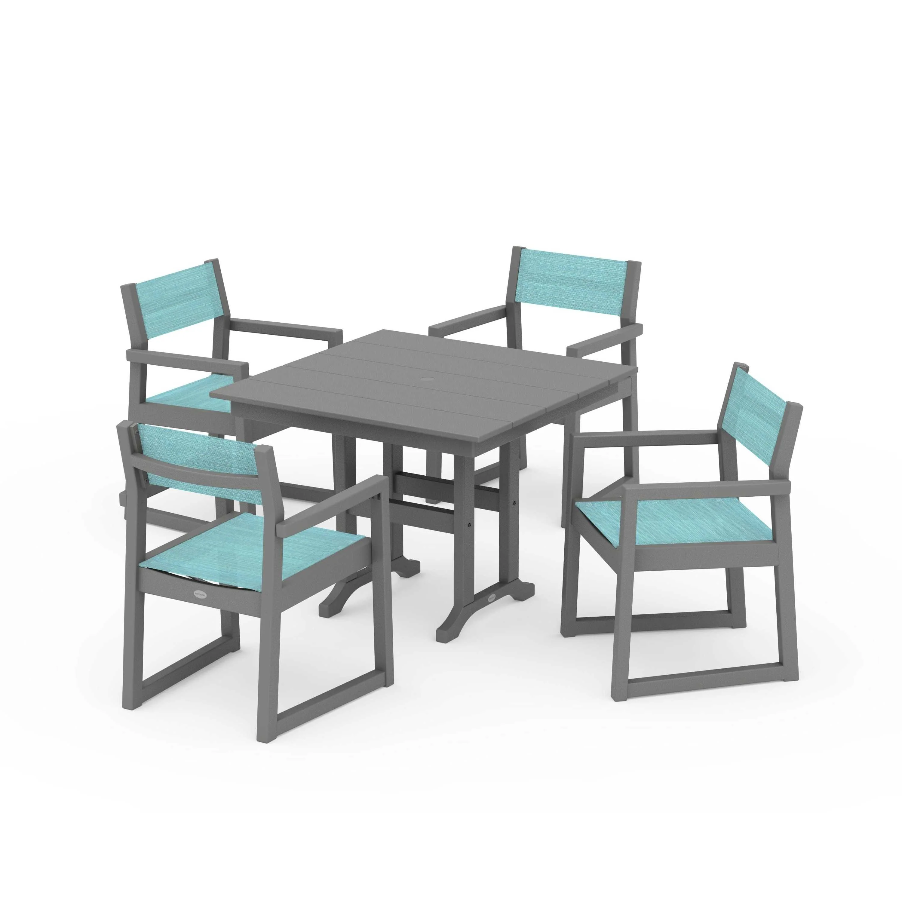 EDGE Sling Arm Chair 5-Piece Farmhouse Dining Set - Image 59