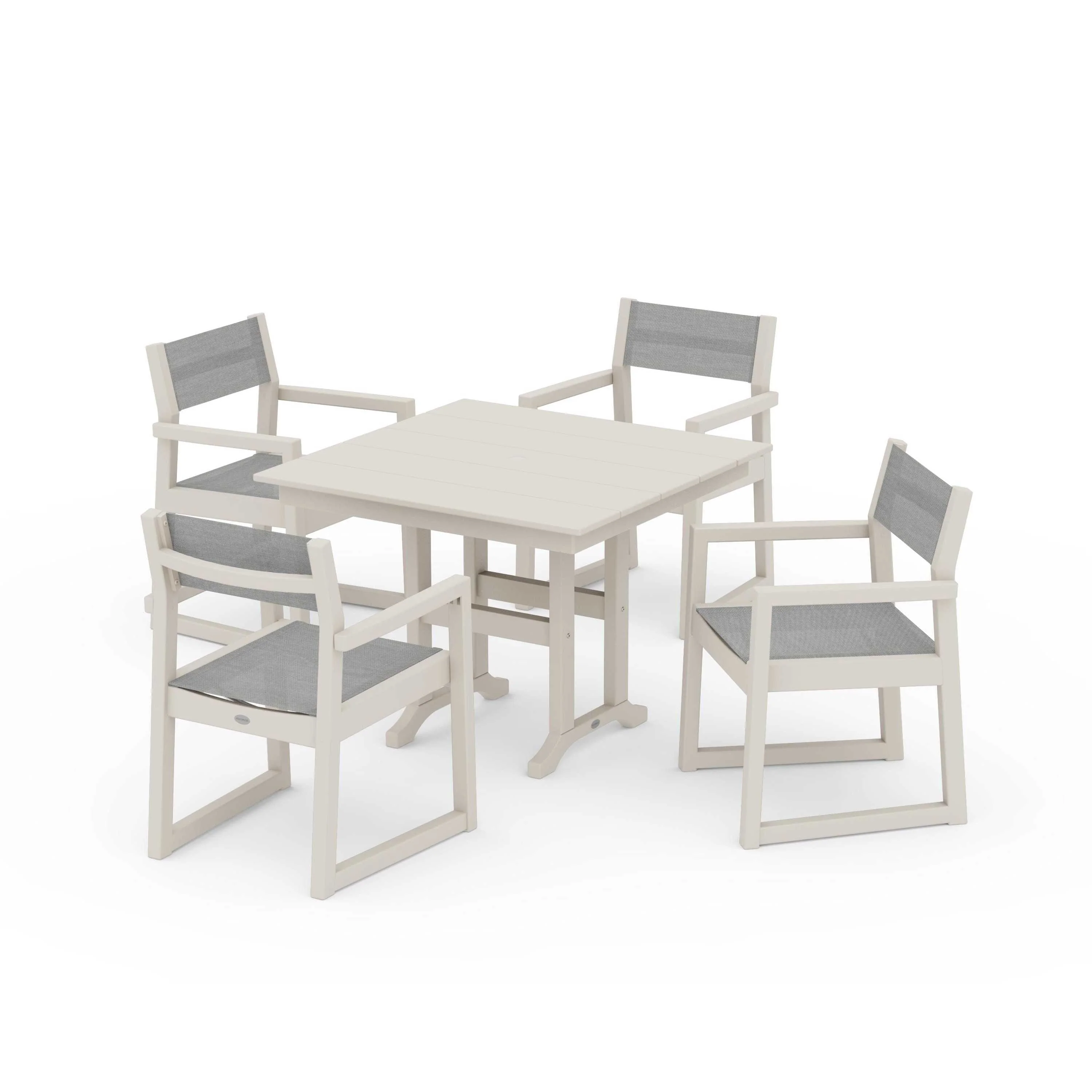 EDGE Sling Arm Chair 5-Piece Farmhouse Dining Set - Image 64