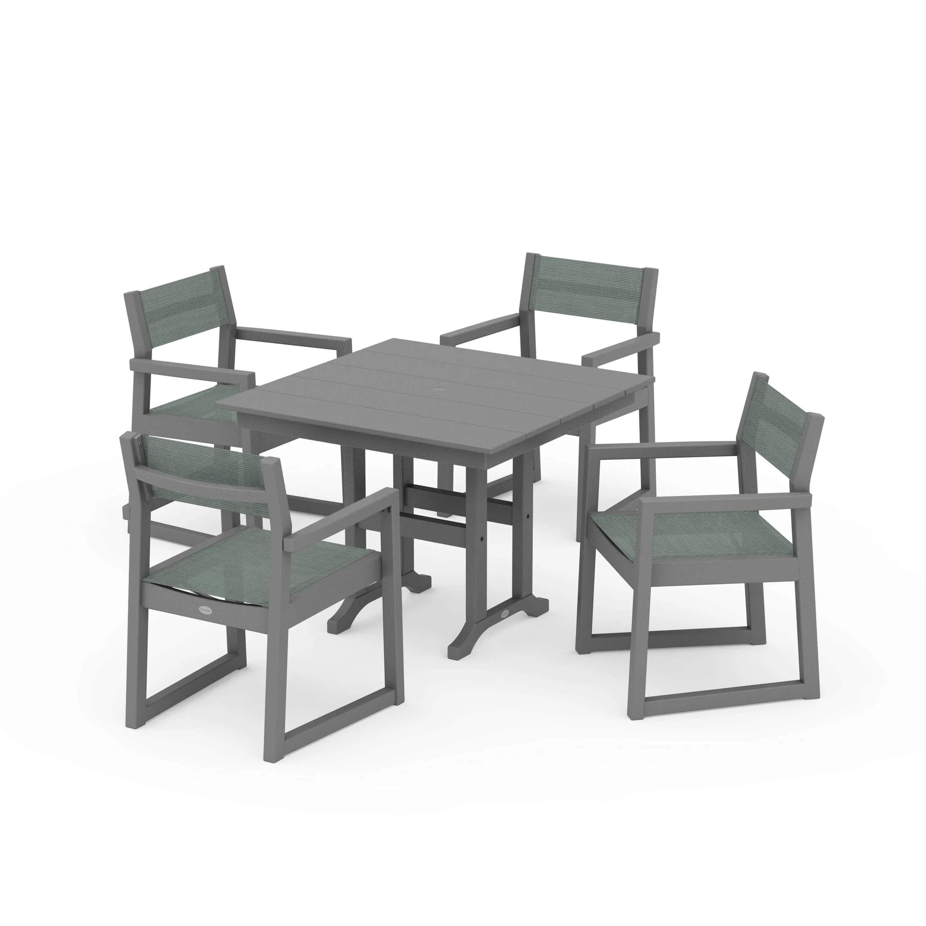 EDGE Sling Arm Chair 5-Piece Farmhouse Dining Set - Image 65