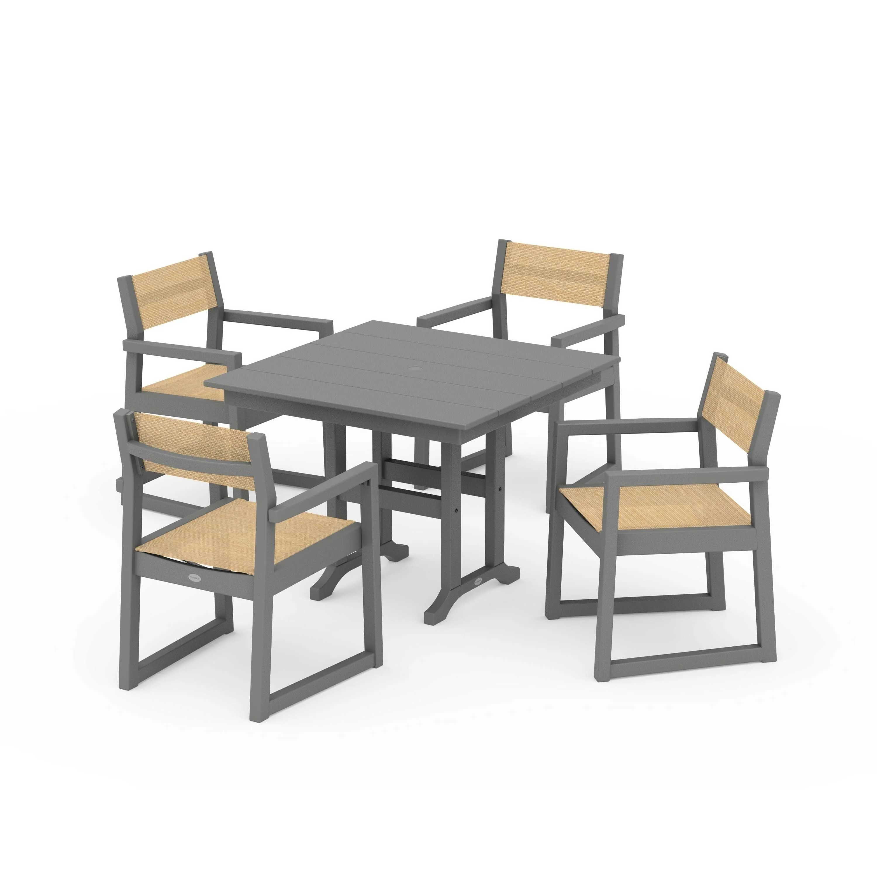 EDGE Sling Arm Chair 5-Piece Farmhouse Dining Set - Image 68