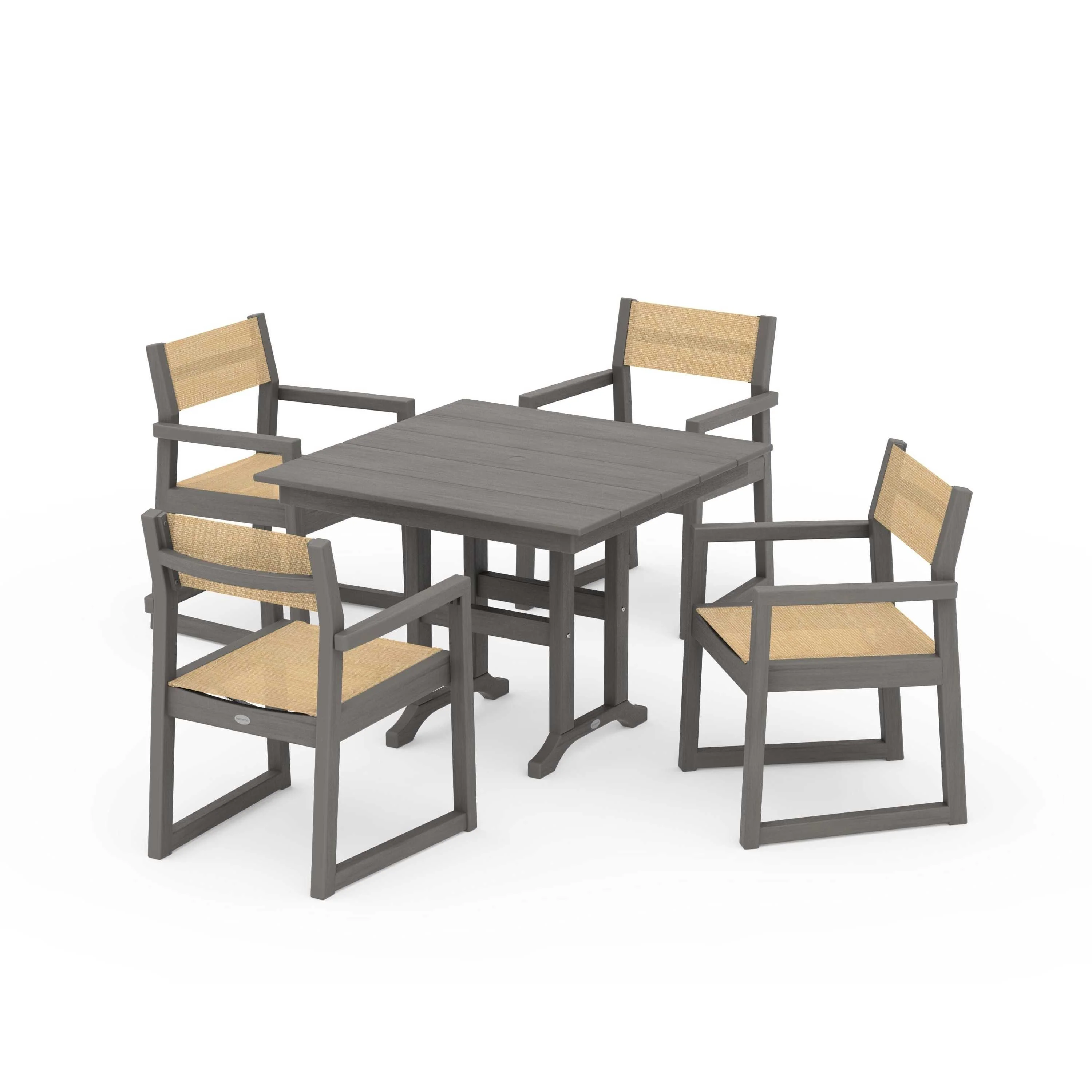 EDGE Sling Arm Chair 5-Piece Farmhouse Dining Set - Image 71