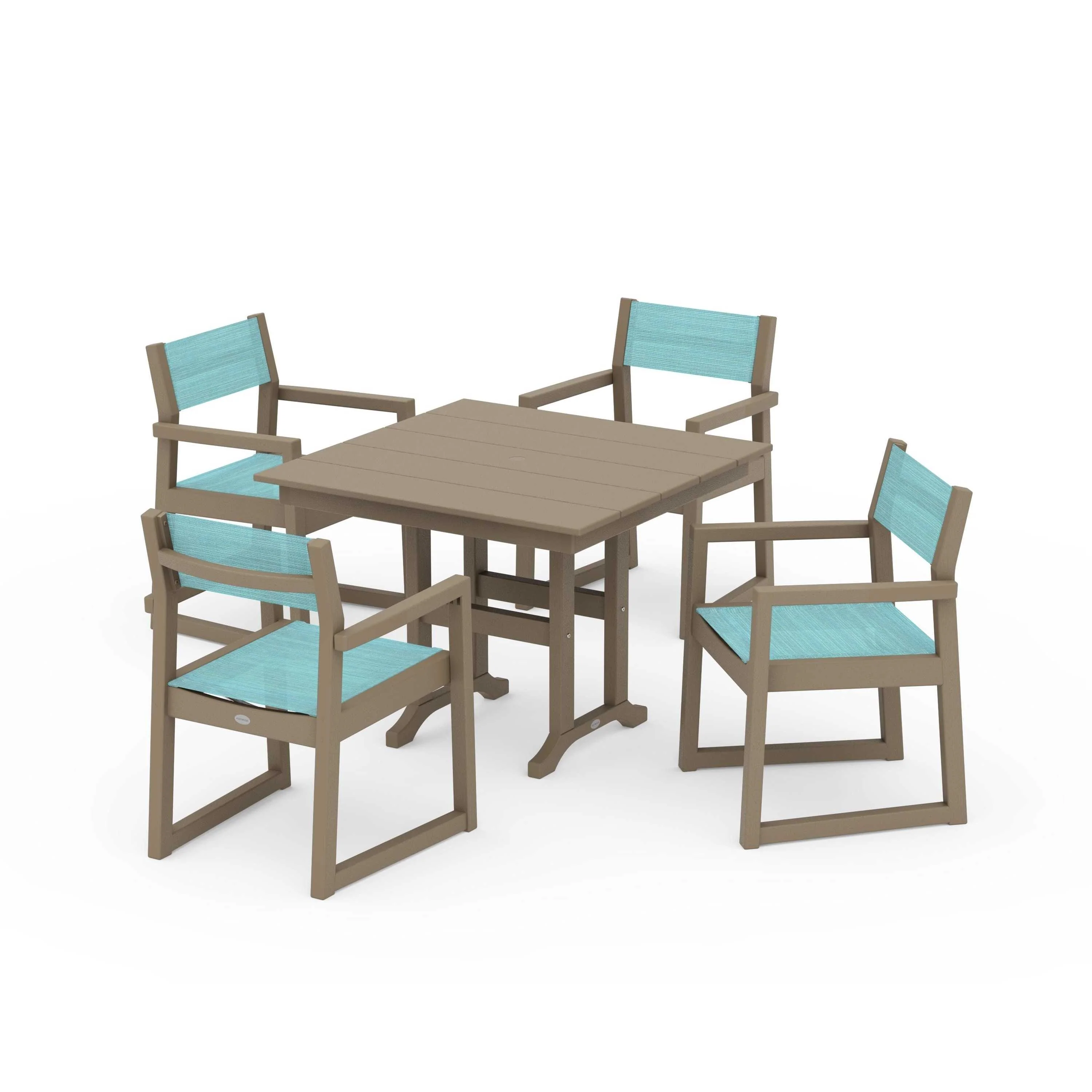 EDGE Sling Arm Chair 5-Piece Farmhouse Dining Set - Image 72