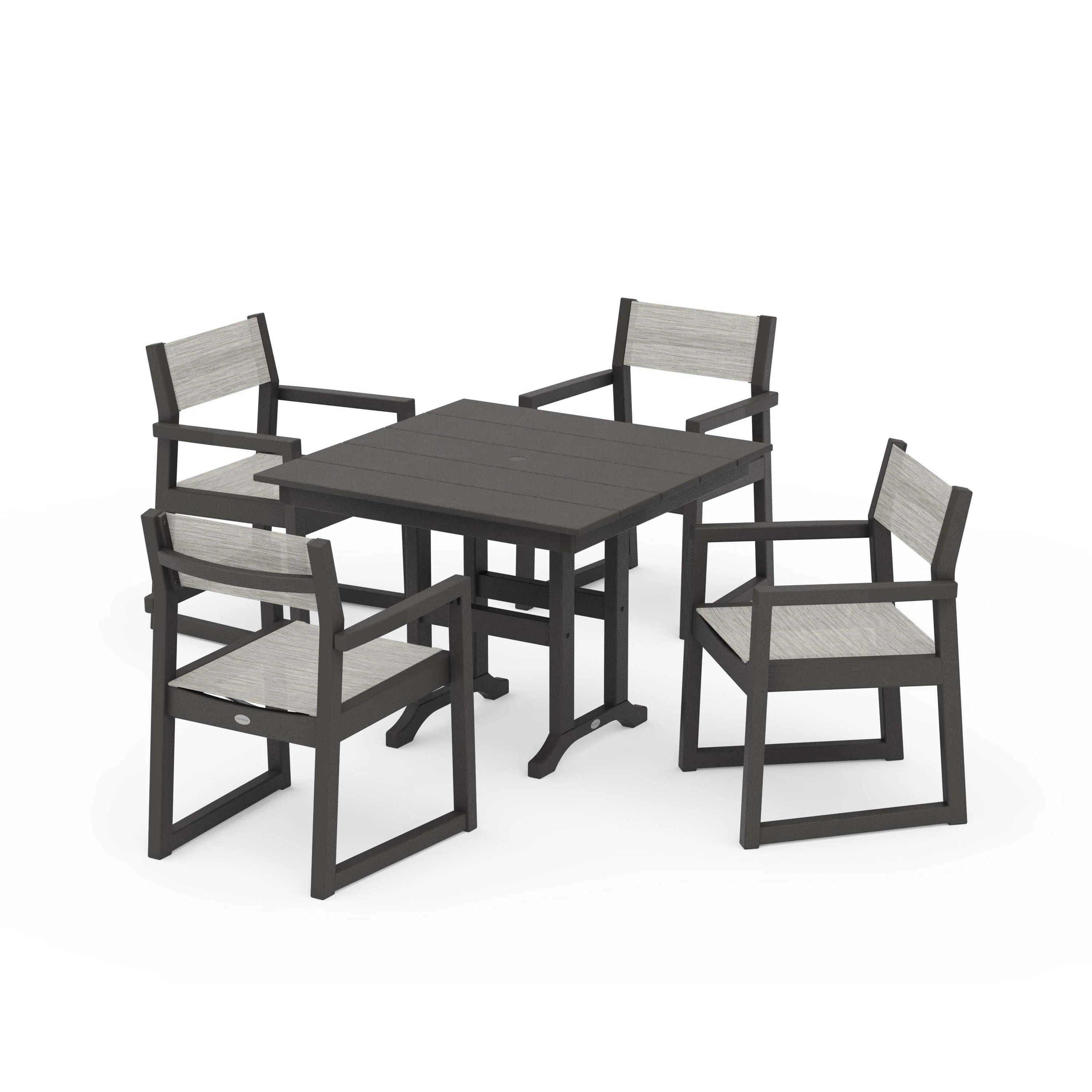 EDGE Sling Arm Chair 5-Piece Farmhouse Dining Set - Image 73