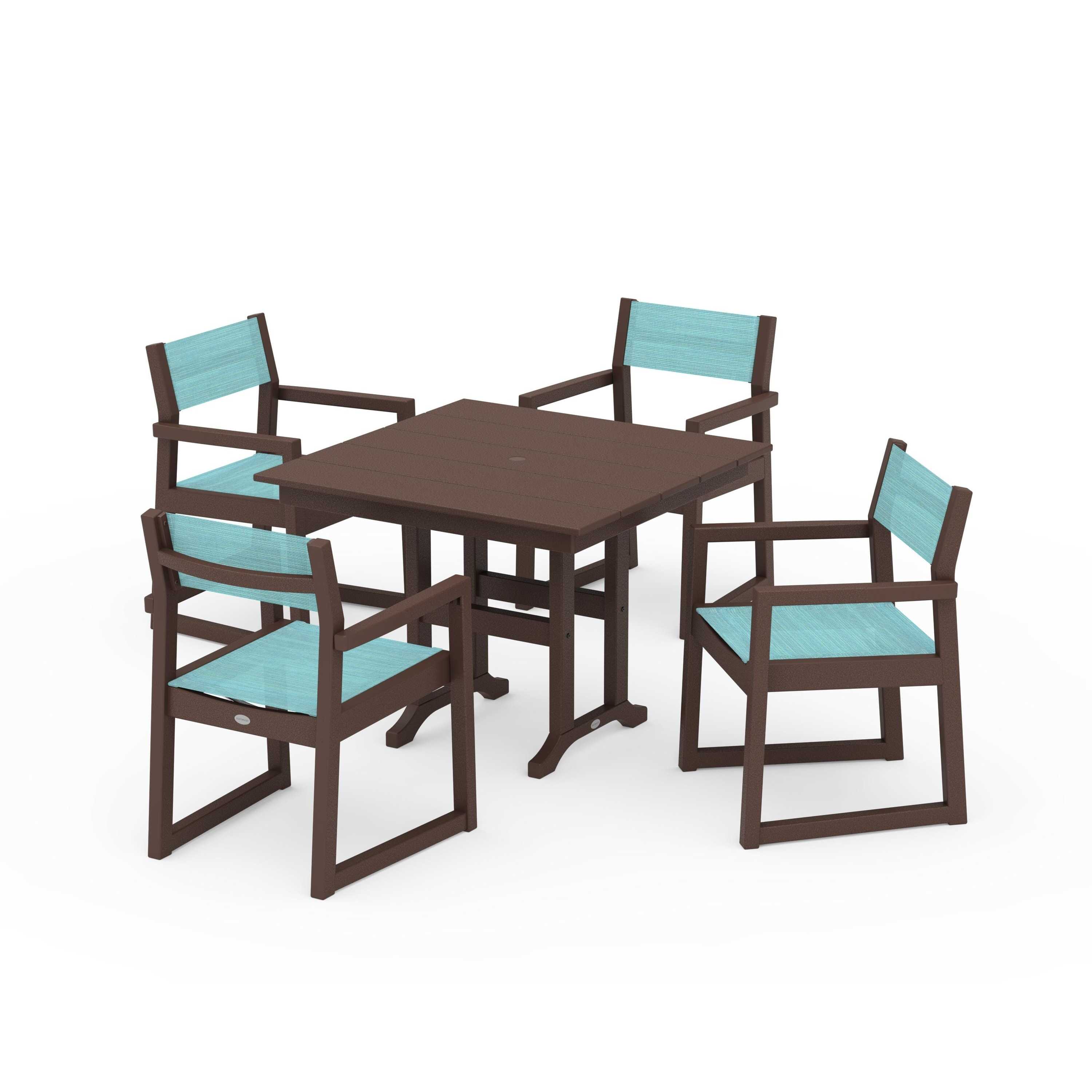 EDGE Sling Arm Chair 5-Piece Farmhouse Dining Set - Image 74