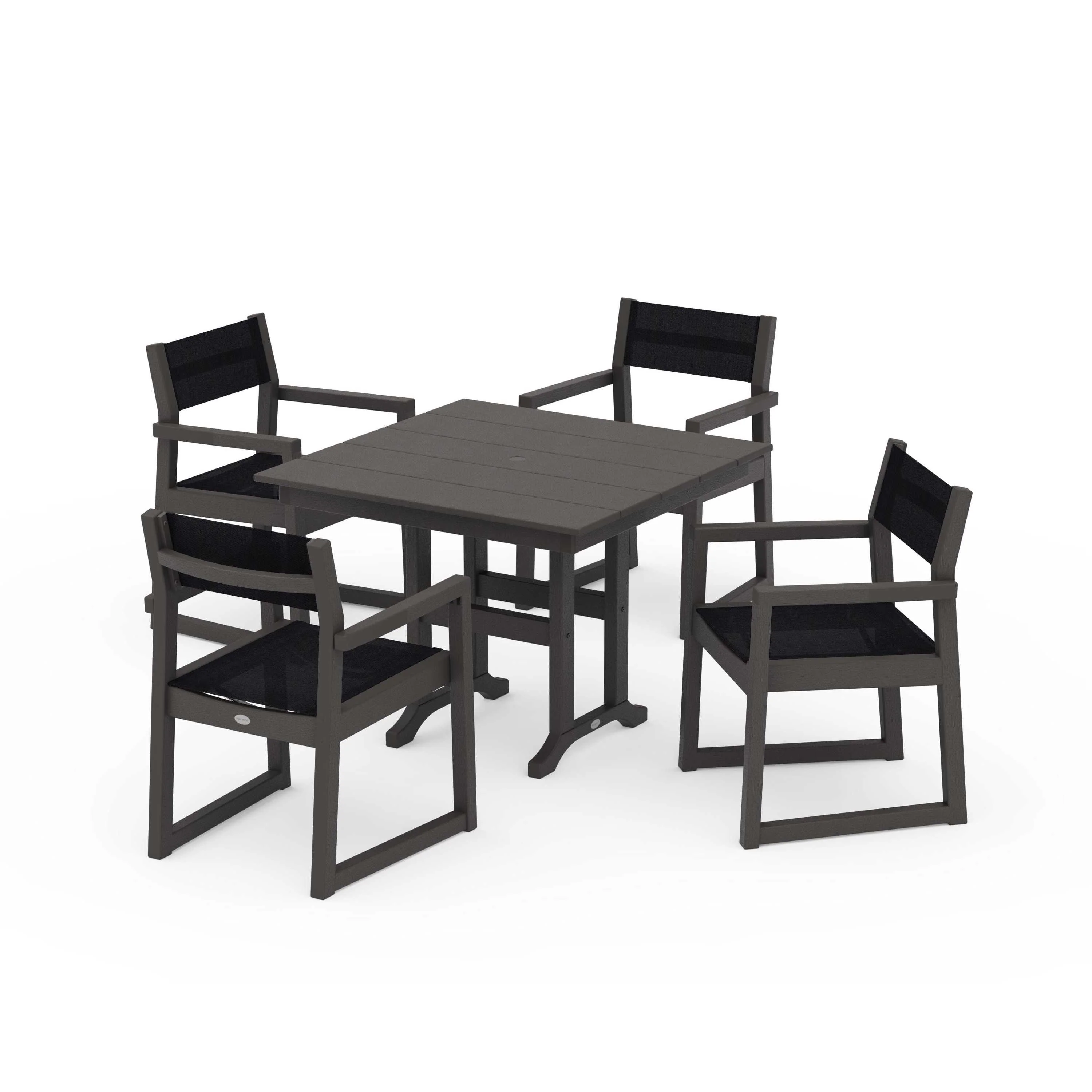 EDGE Sling Arm Chair 5-Piece Farmhouse Dining Set - Image 78