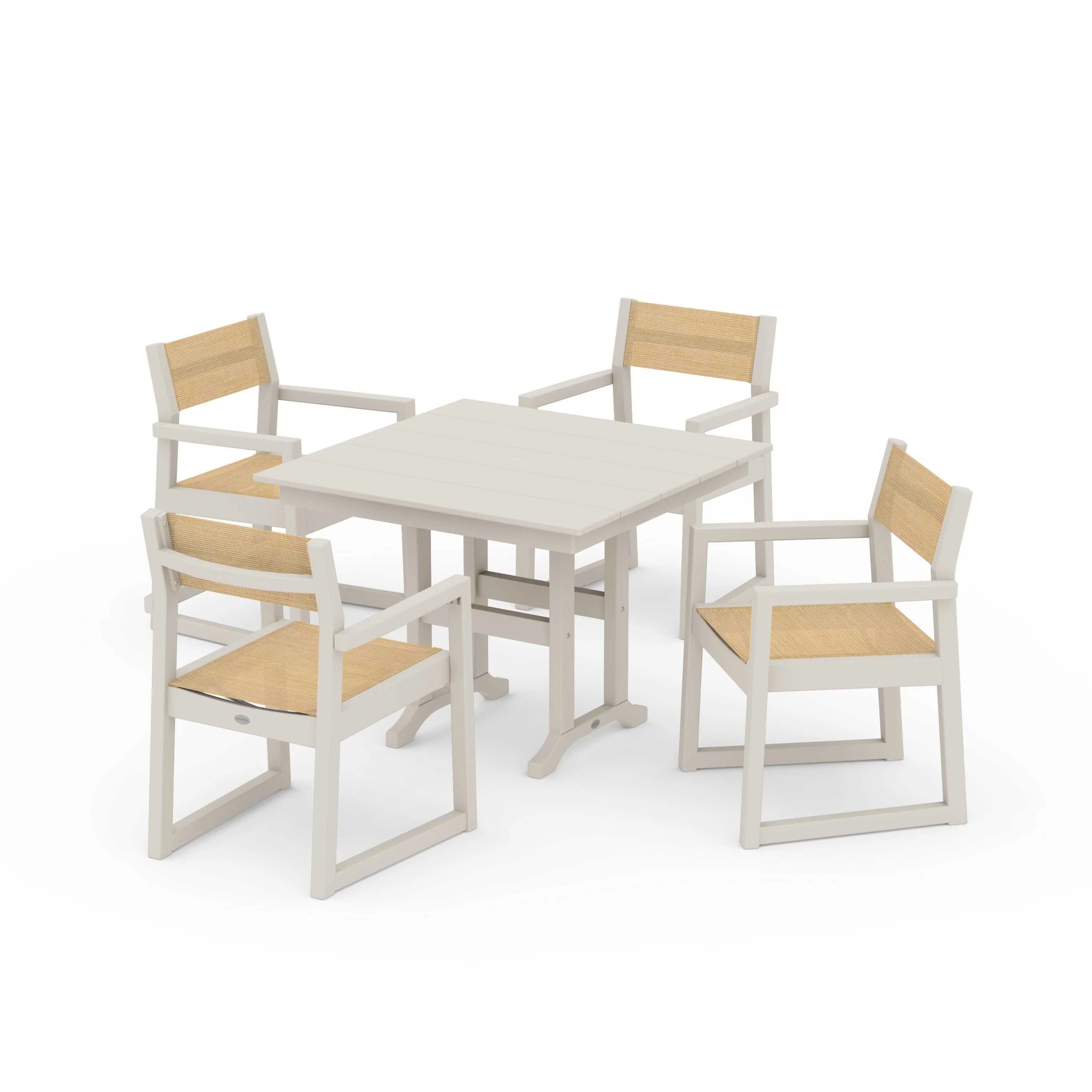 EDGE Sling Arm Chair 5-Piece Farmhouse Dining Set - Image 79