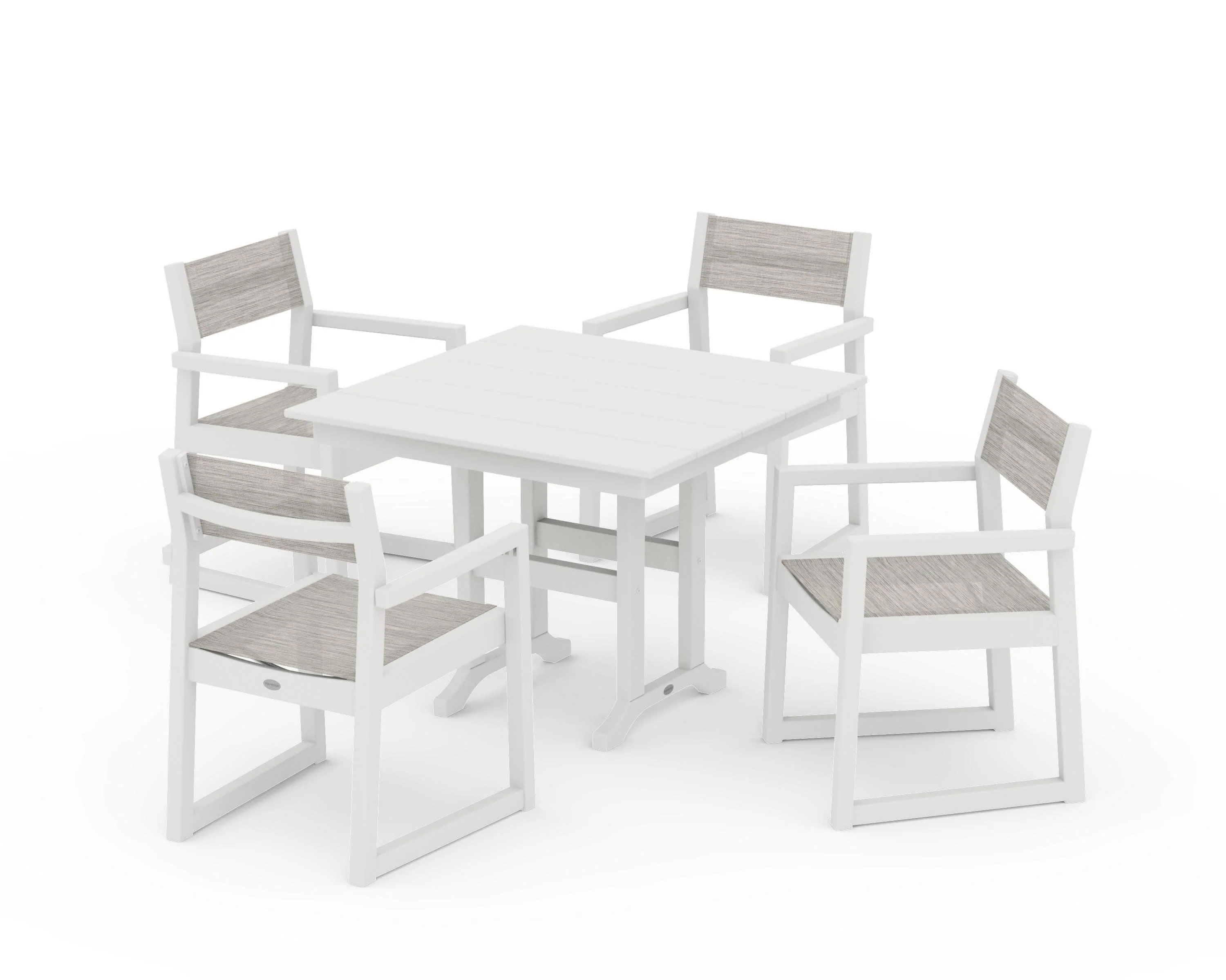 EDGE Sling Arm Chair 5-Piece Farmhouse Dining Set - Image 8