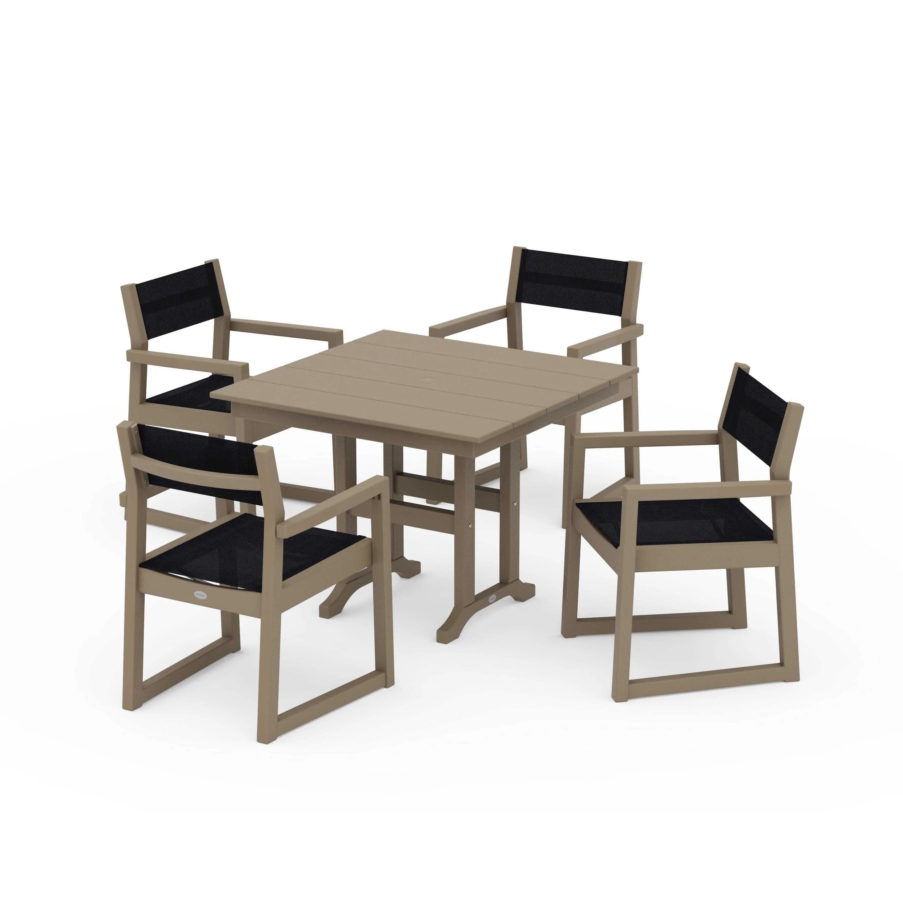EDGE Sling Arm Chair 5-Piece Farmhouse Dining Set - Image 80
