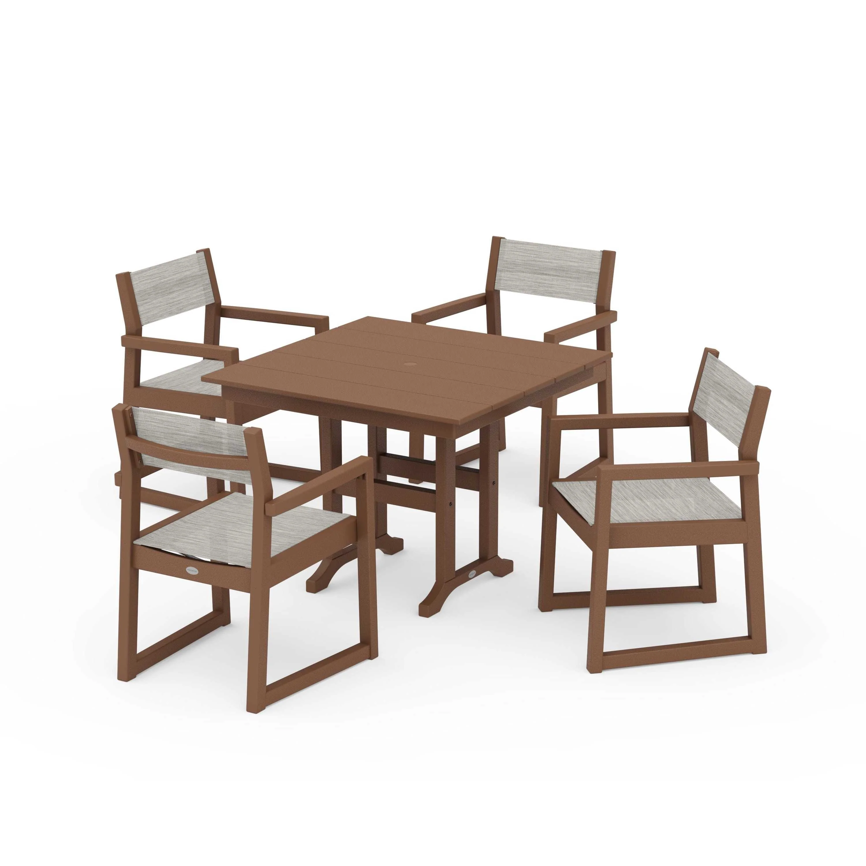 EDGE Sling Arm Chair 5-Piece Farmhouse Dining Set - Image 81
