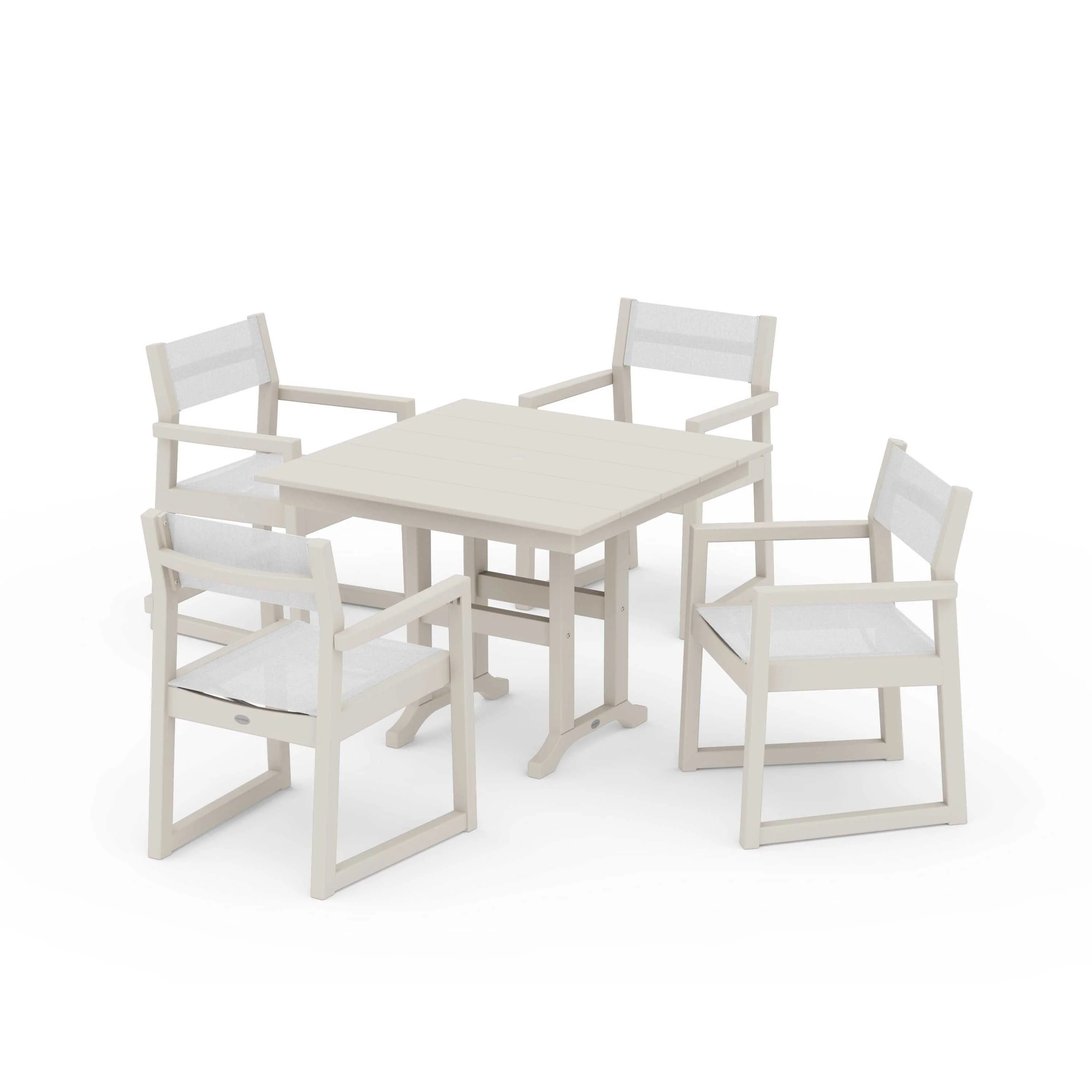 EDGE Sling Arm Chair 5-Piece Farmhouse Dining Set - Image 82