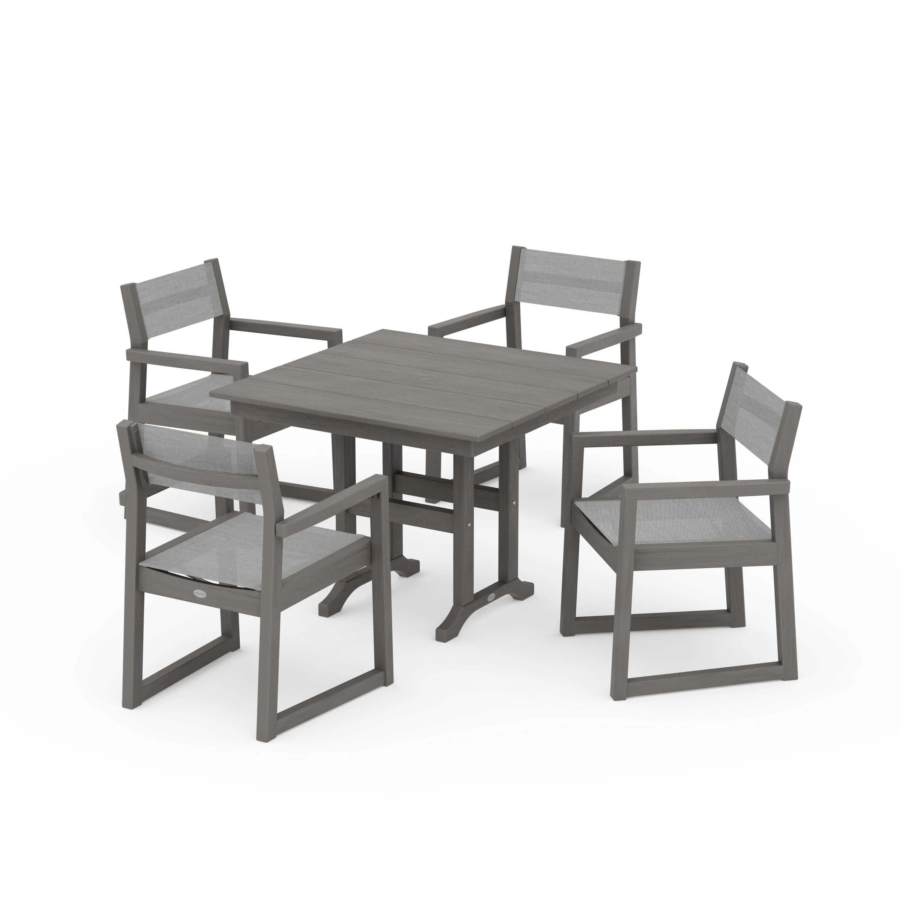EDGE Sling Arm Chair 5-Piece Farmhouse Dining Set - Image 83