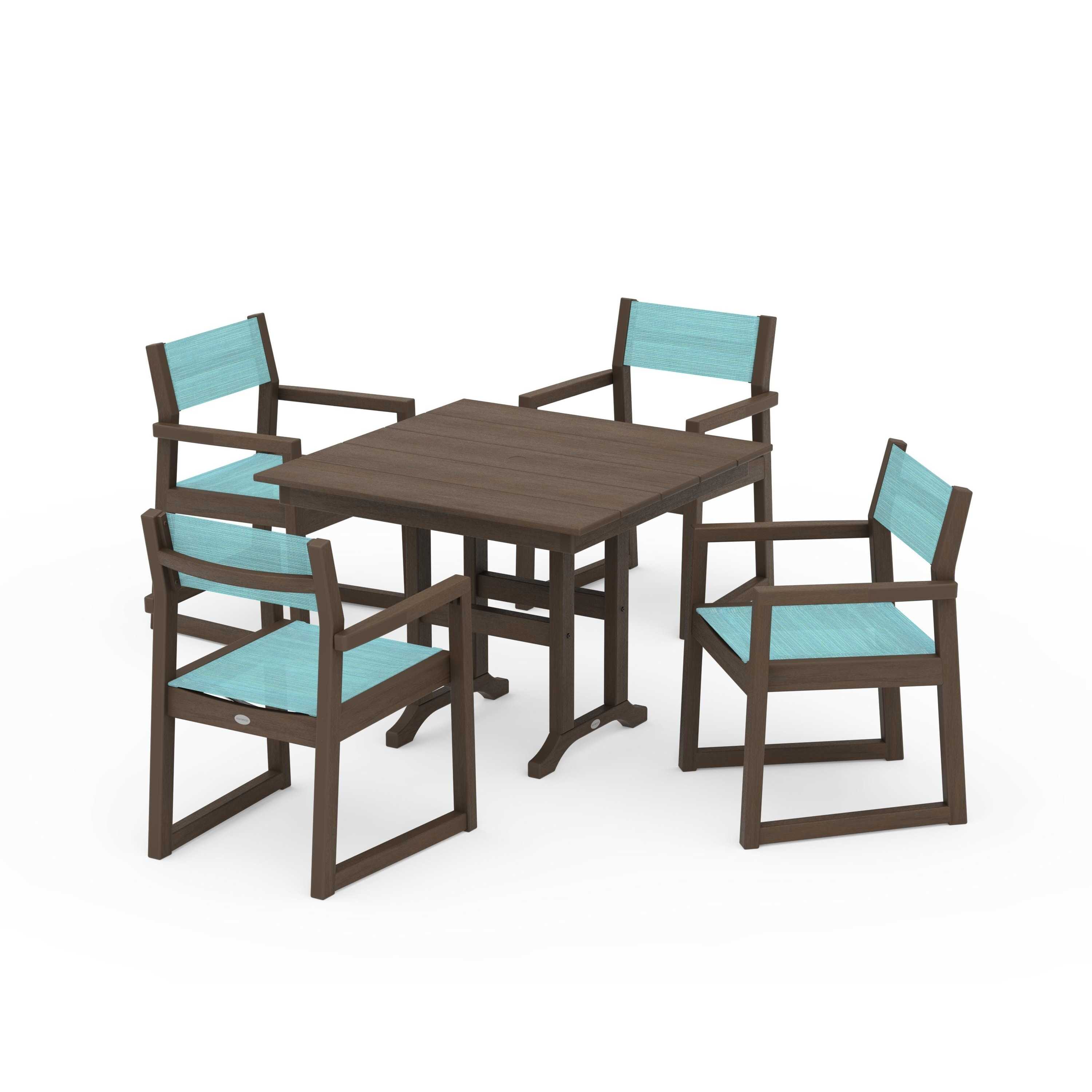 EDGE Sling Arm Chair 5-Piece Farmhouse Dining Set - Image 84