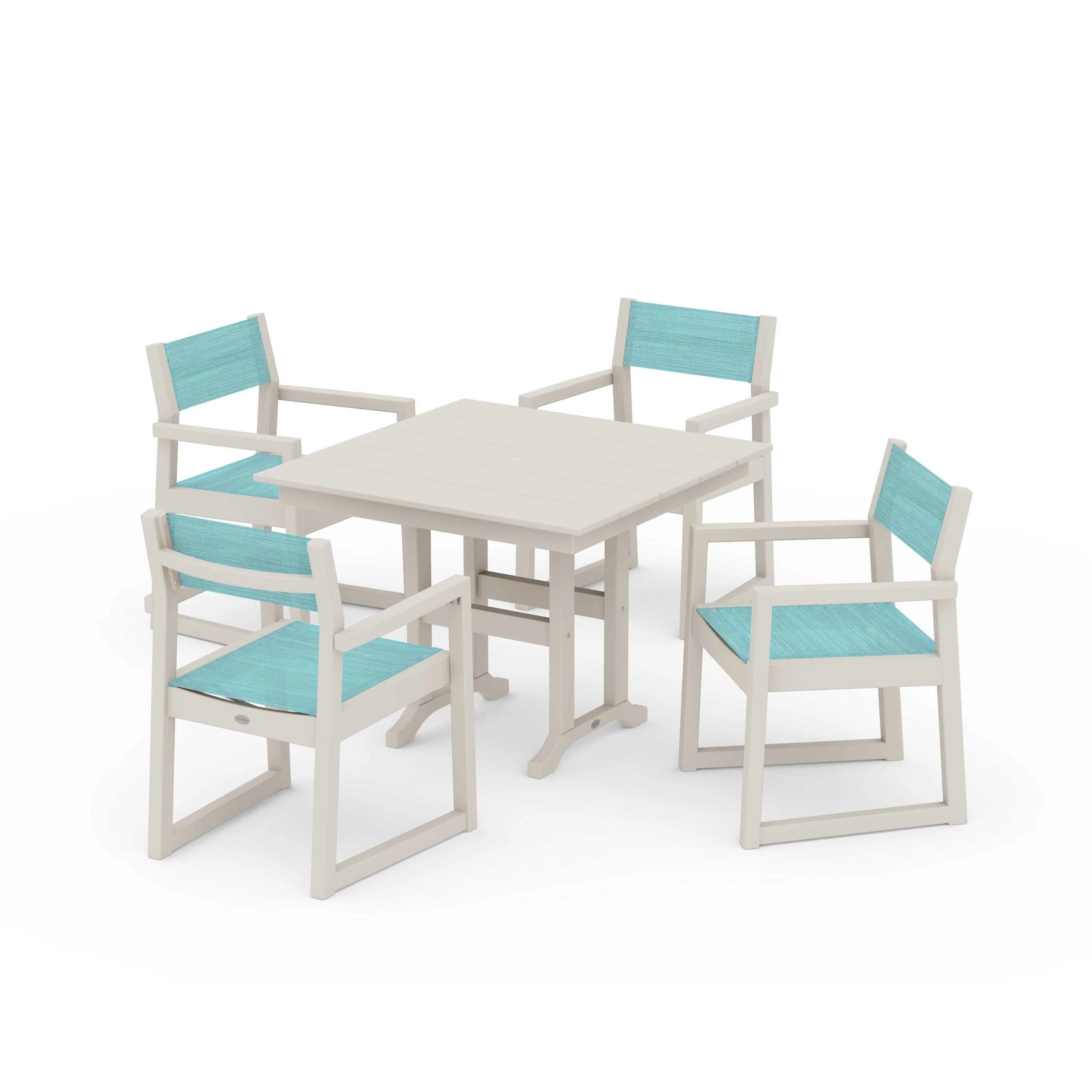 EDGE Sling Arm Chair 5-Piece Farmhouse Dining Set - Image 85