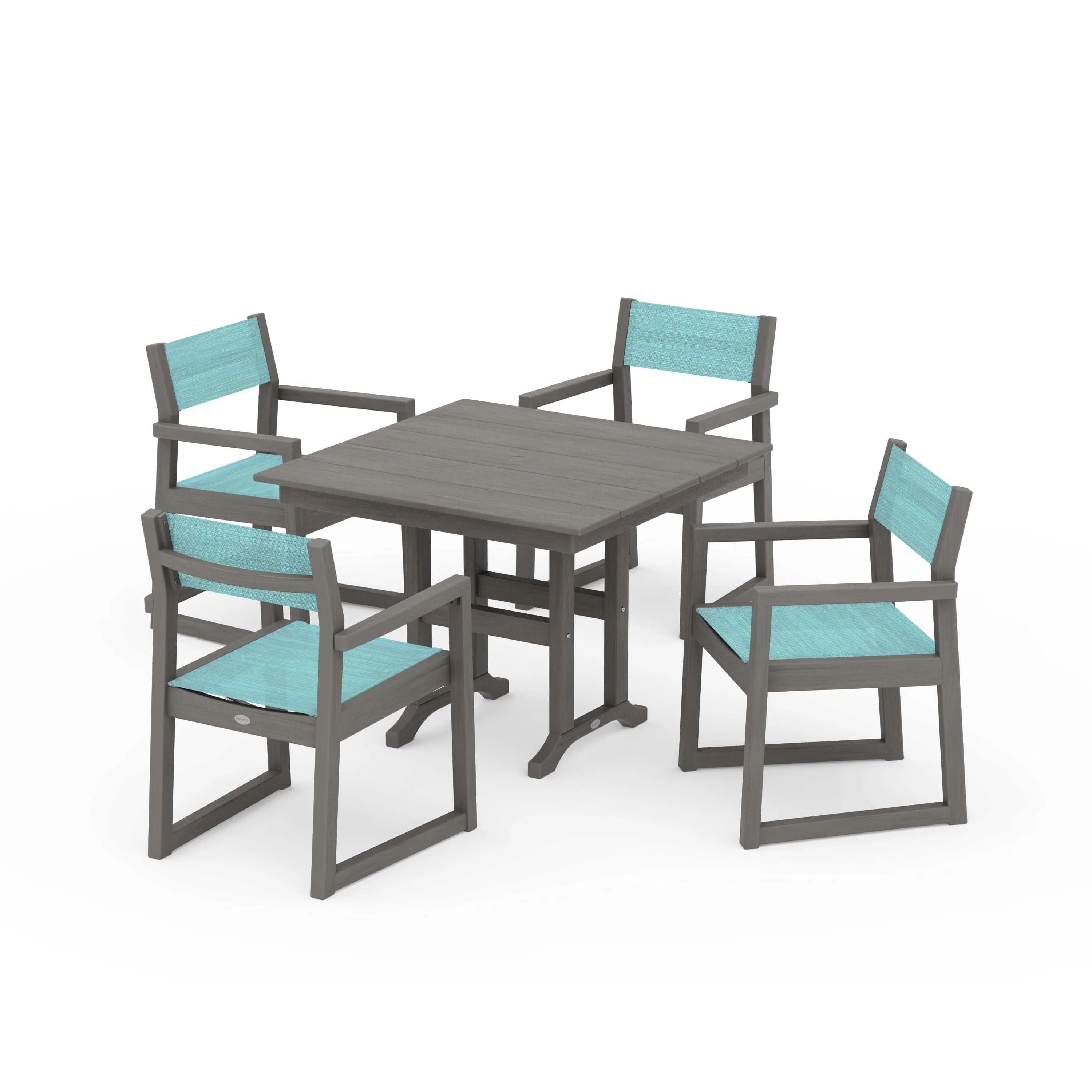 EDGE Sling Arm Chair 5-Piece Farmhouse Dining Set - Image 86