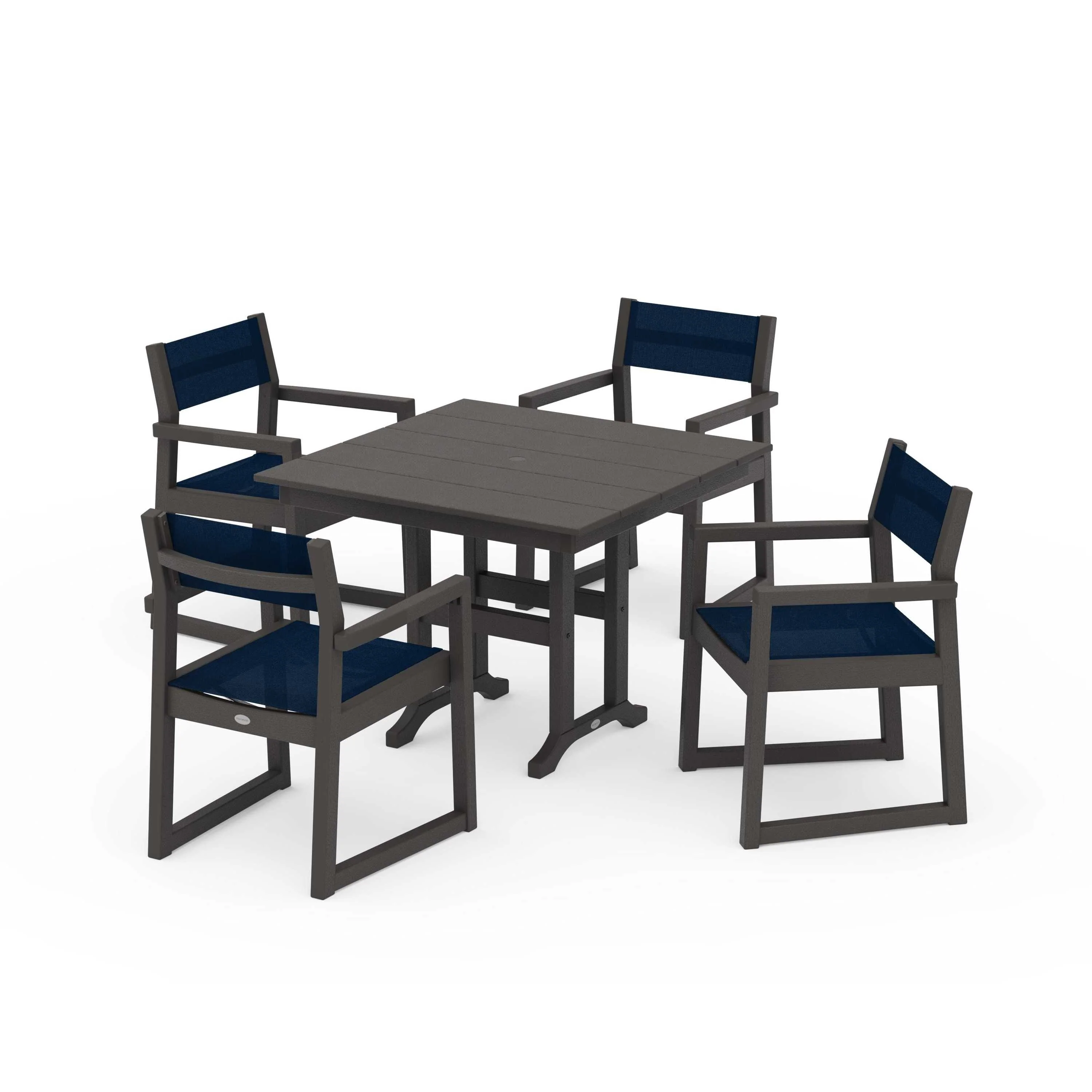 EDGE Sling Arm Chair 5-Piece Farmhouse Dining Set - Image 87