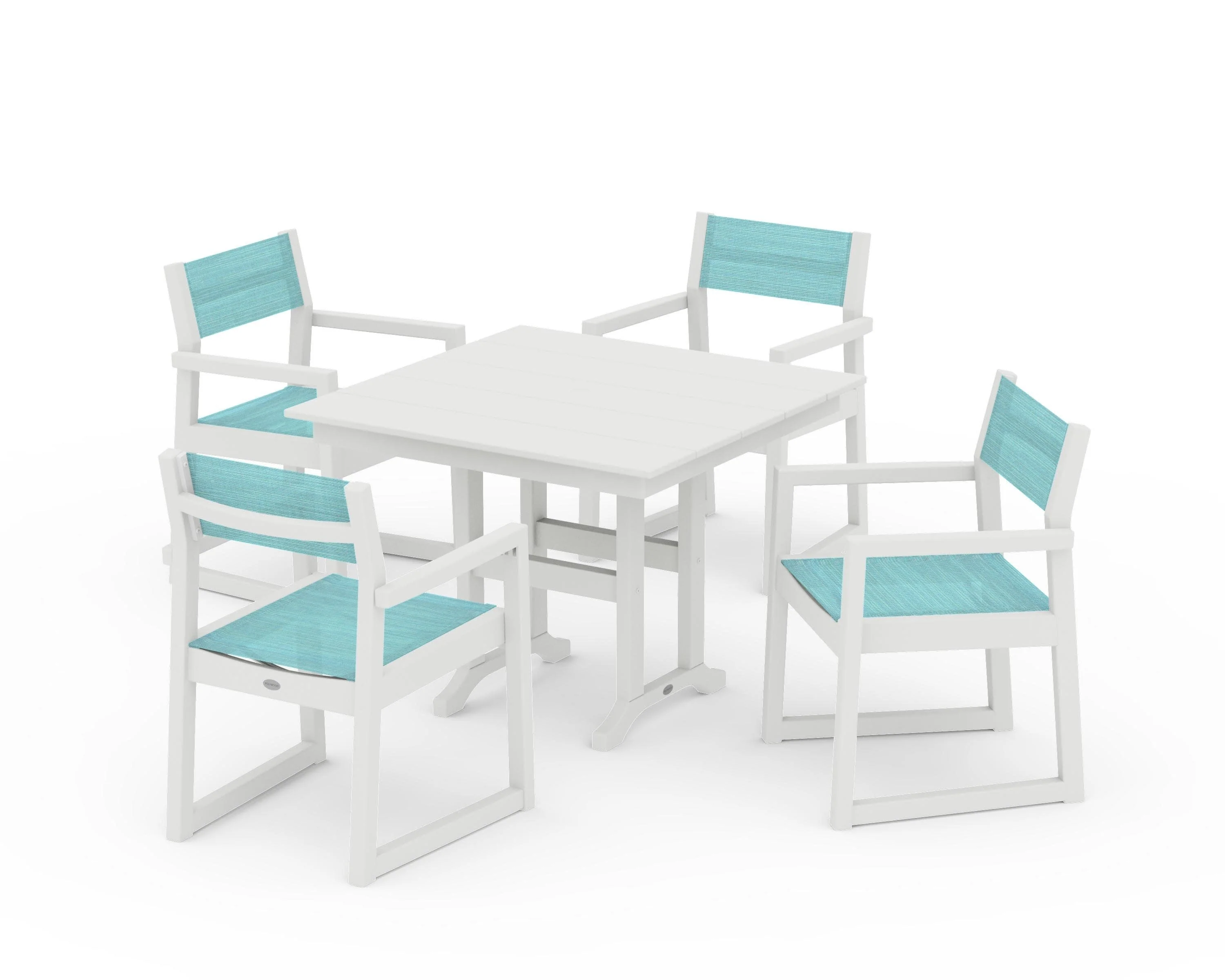 EDGE Sling Arm Chair 5-Piece Farmhouse Dining Set - Image 9