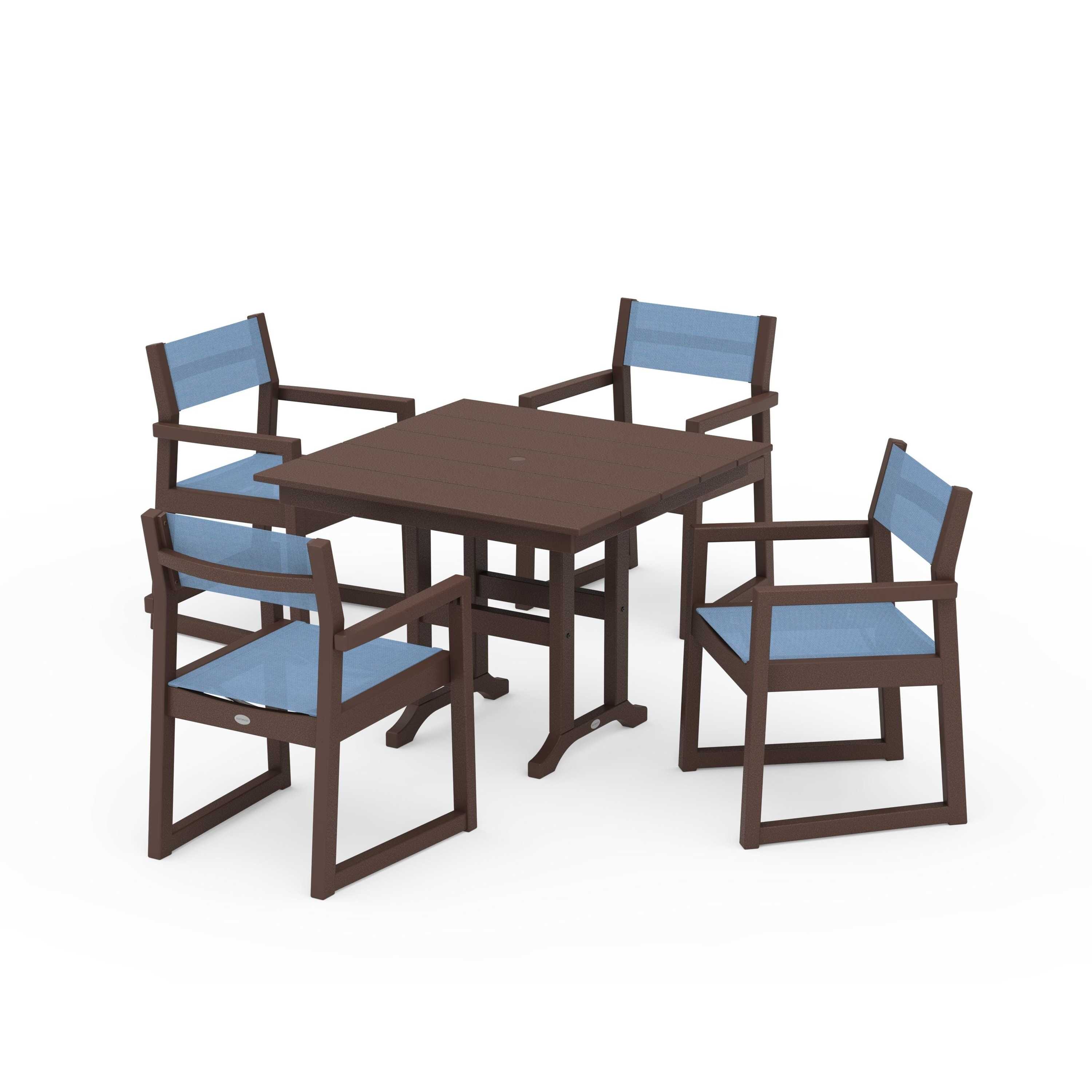 EDGE Sling Arm Chair 5-Piece Farmhouse Dining Set - Image 90