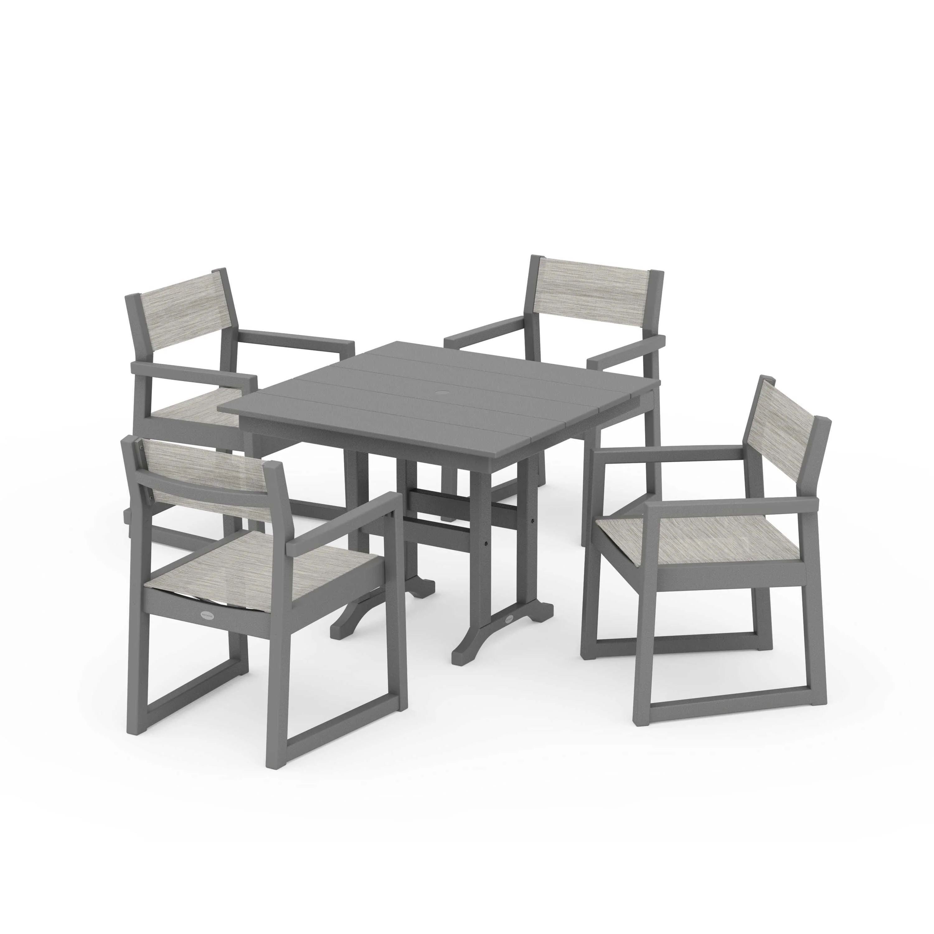 EDGE Sling Arm Chair 5-Piece Farmhouse Dining Set - Image 94