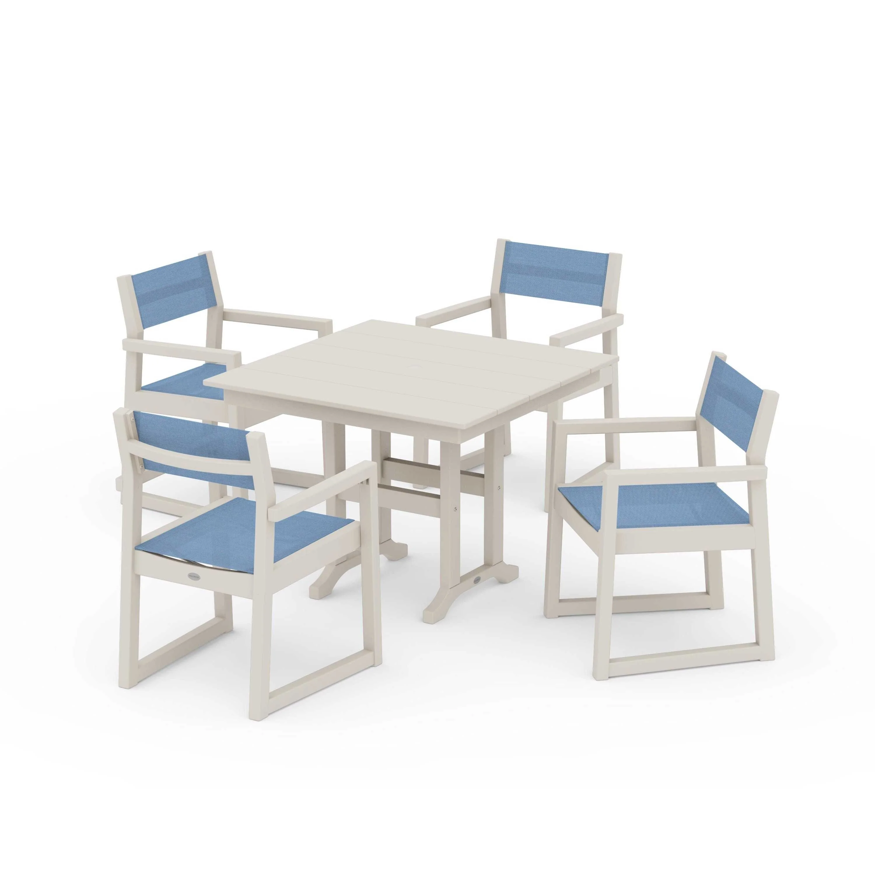 EDGE Sling Arm Chair 5-Piece Farmhouse Dining Set - Image 95