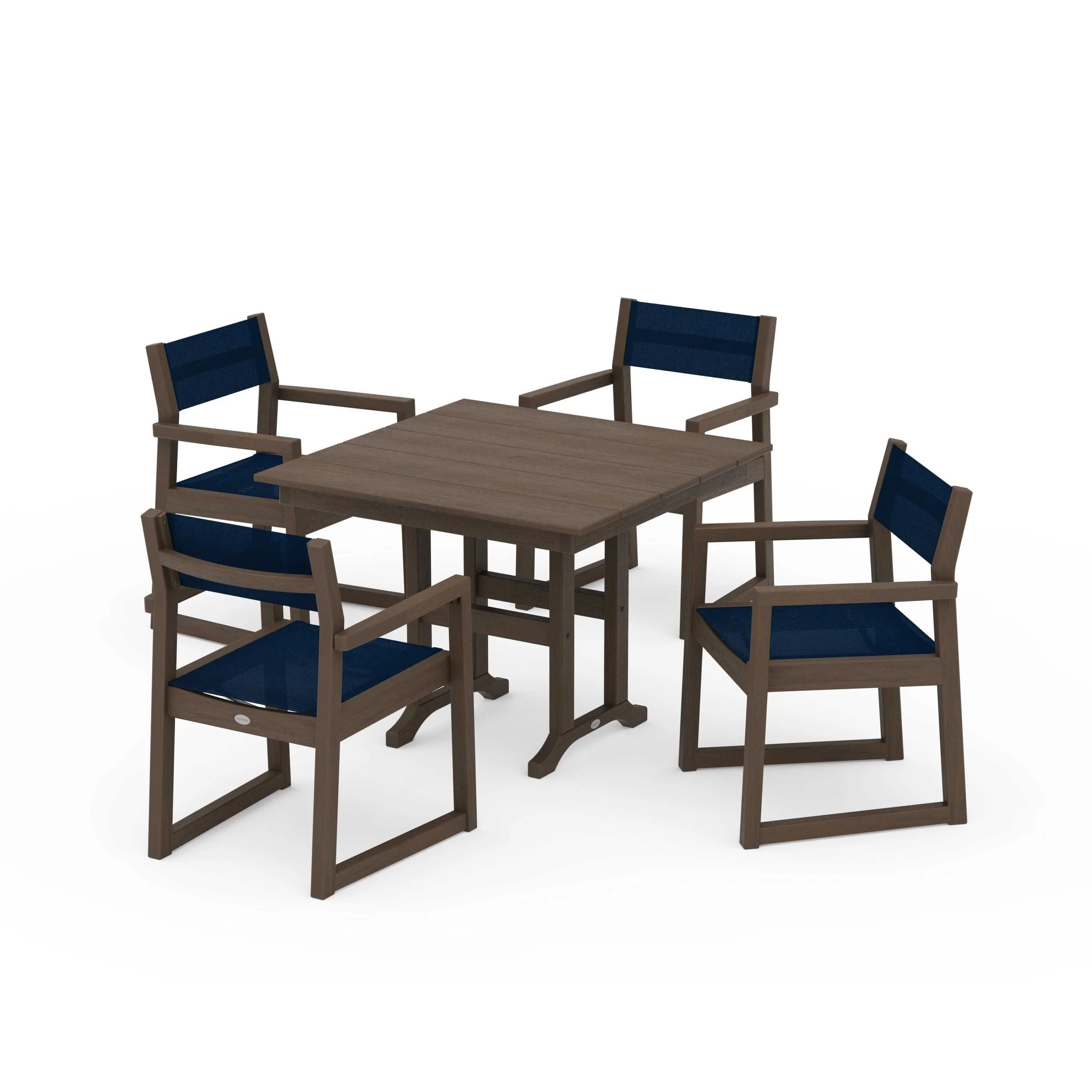EDGE Sling Arm Chair 5-Piece Farmhouse Dining Set - Image 96