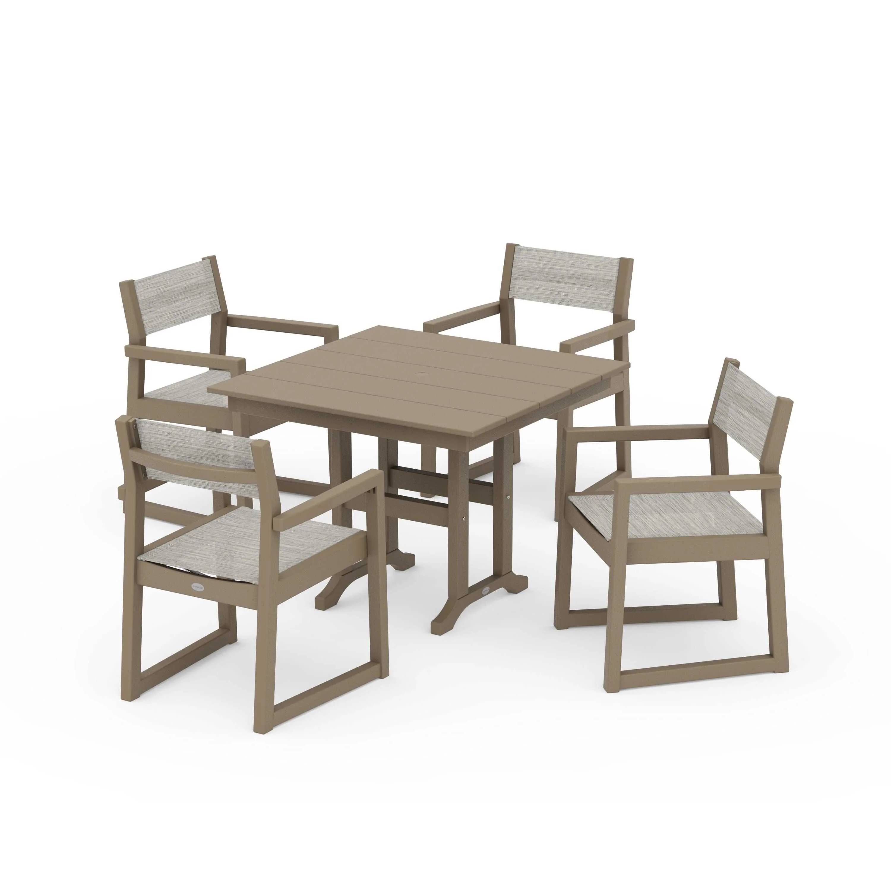 EDGE Sling Arm Chair 5-Piece Farmhouse Dining Set - Image 99