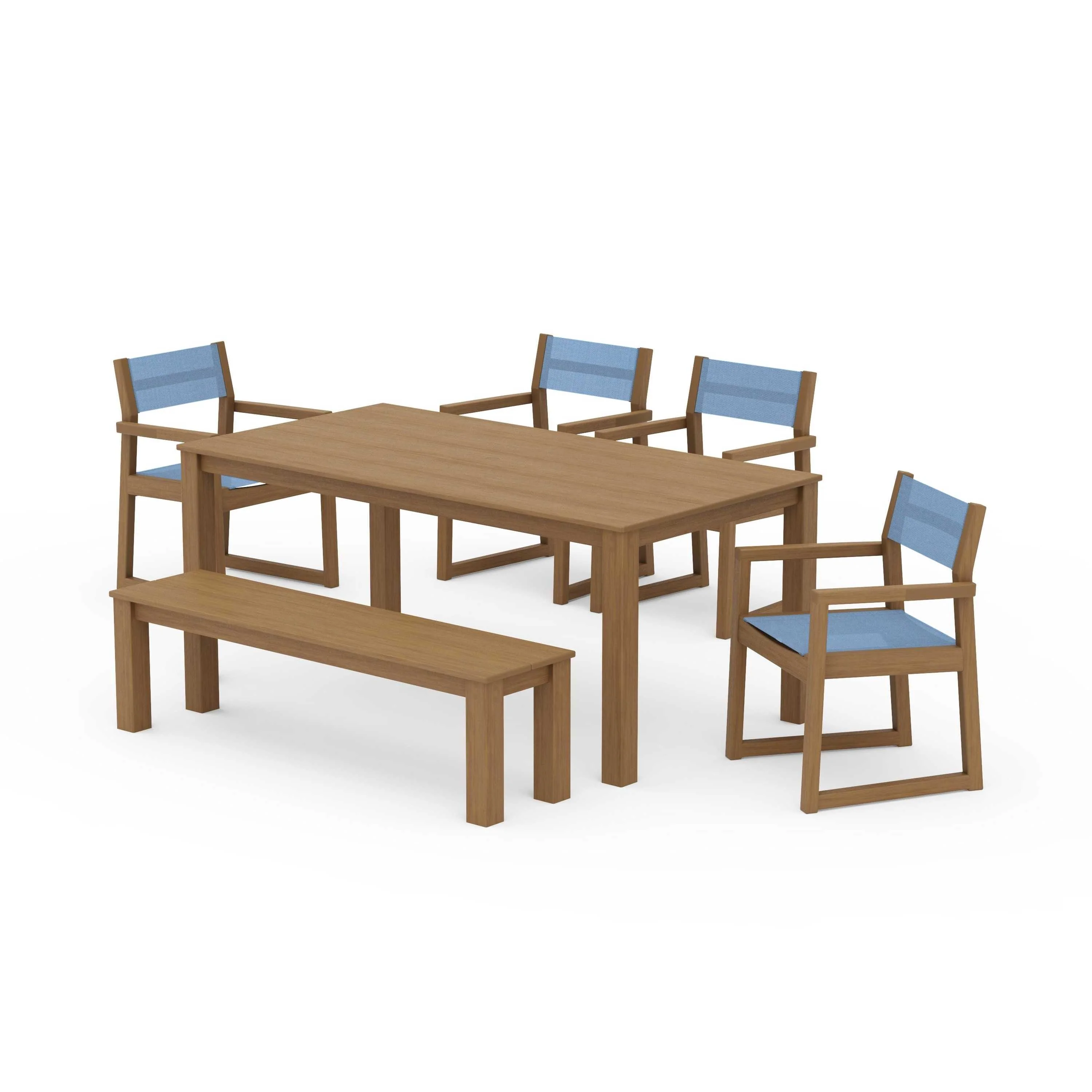 EDGE Sling Arm Chair 6-Piece Parsons Dining Set with Bench - Image 110