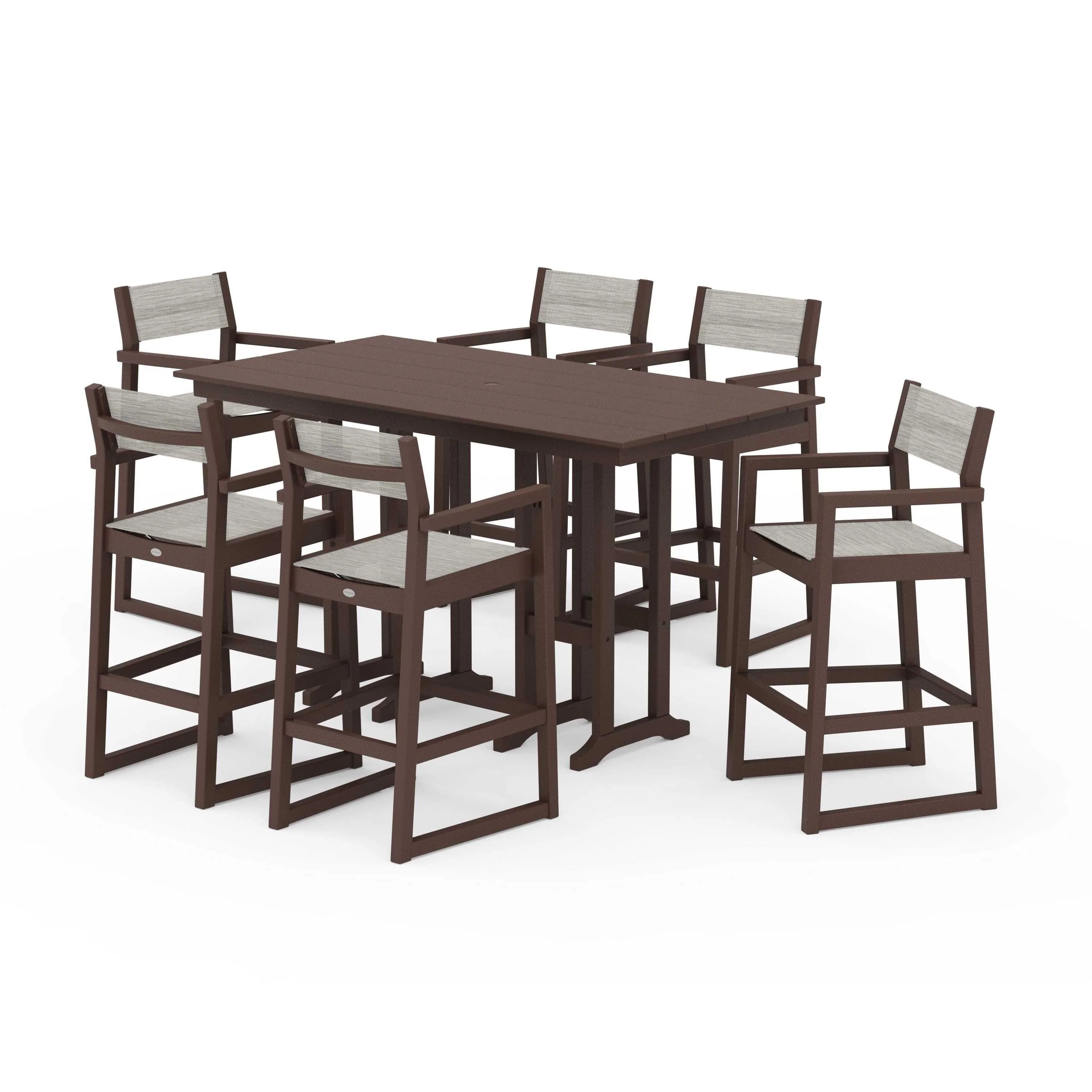EDGE Sling Arm Chair 7-Piece Farmhouse Bar Set - Image 111