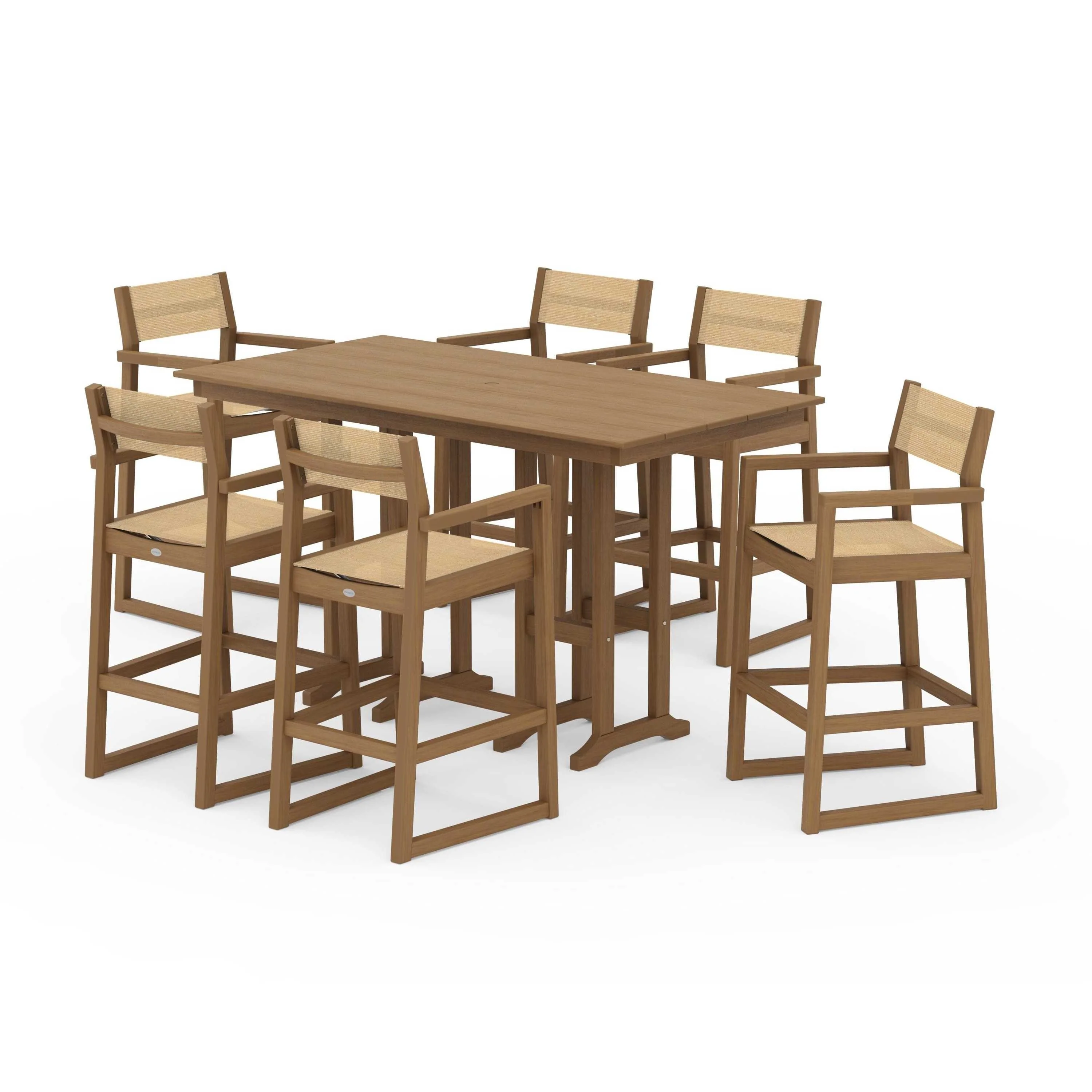 EDGE Sling Arm Chair 7-Piece Farmhouse Bar Set - Image 112