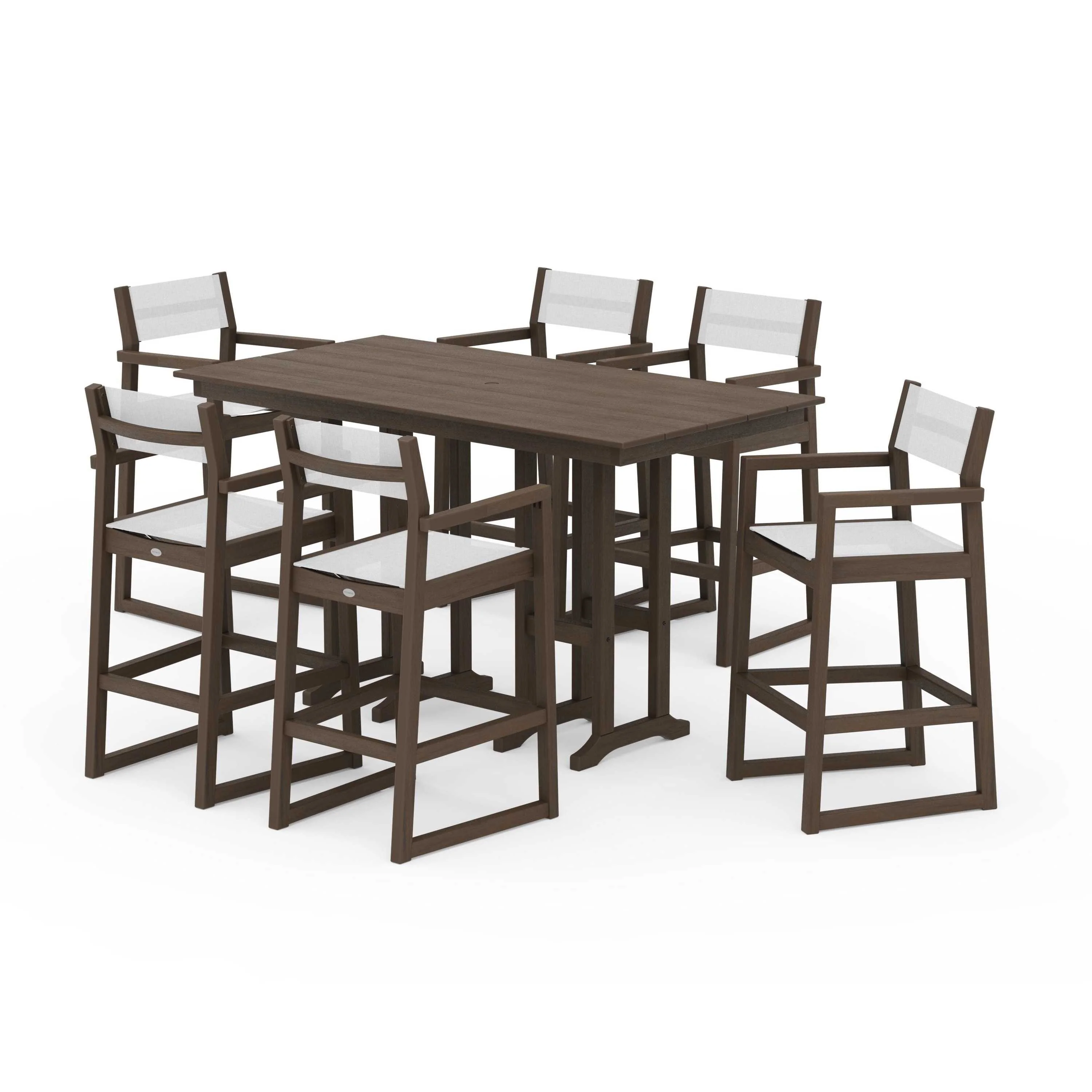 EDGE Sling Arm Chair 7-Piece Farmhouse Bar Set - Image 139