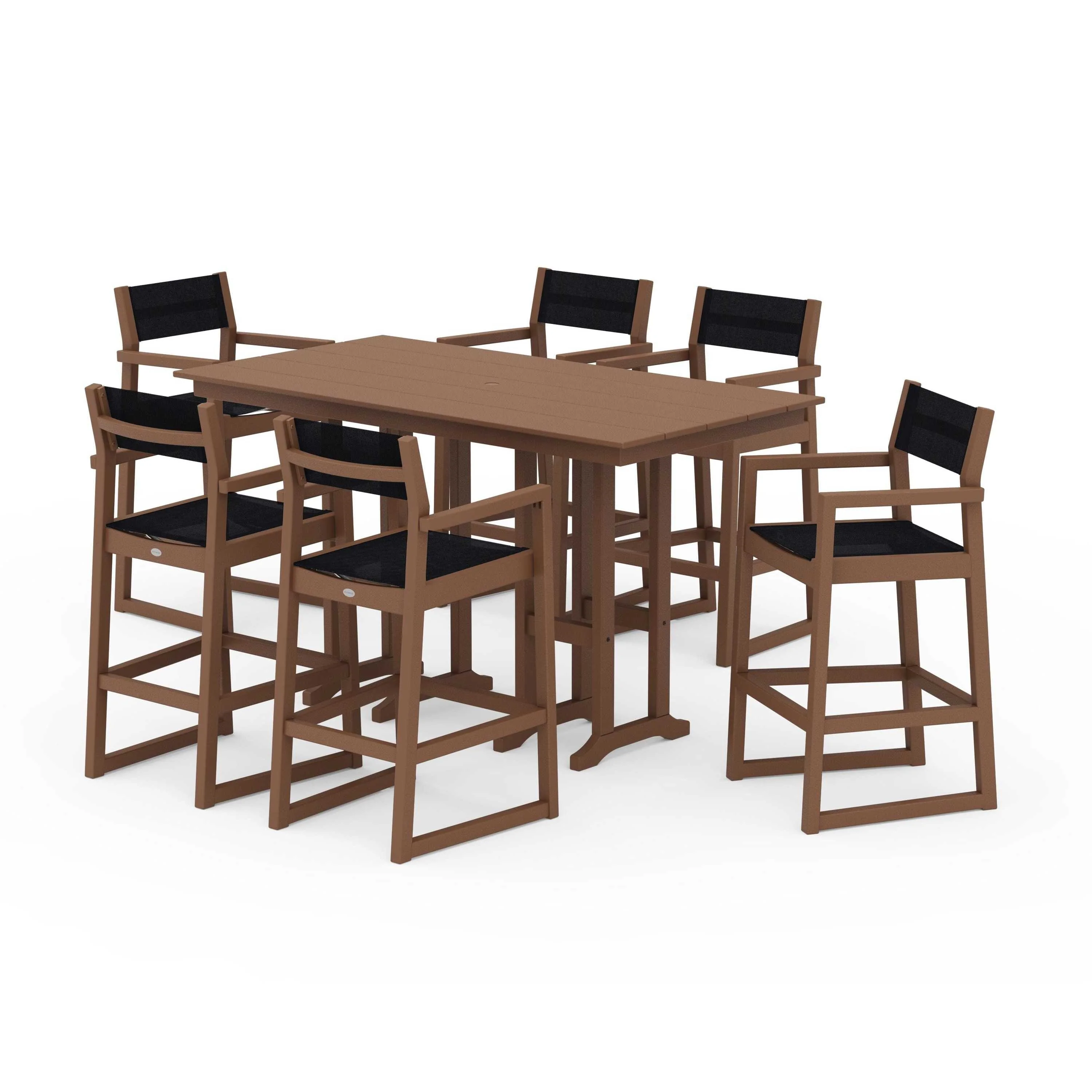EDGE Sling Arm Chair 7-Piece Farmhouse Bar Set - Image 53