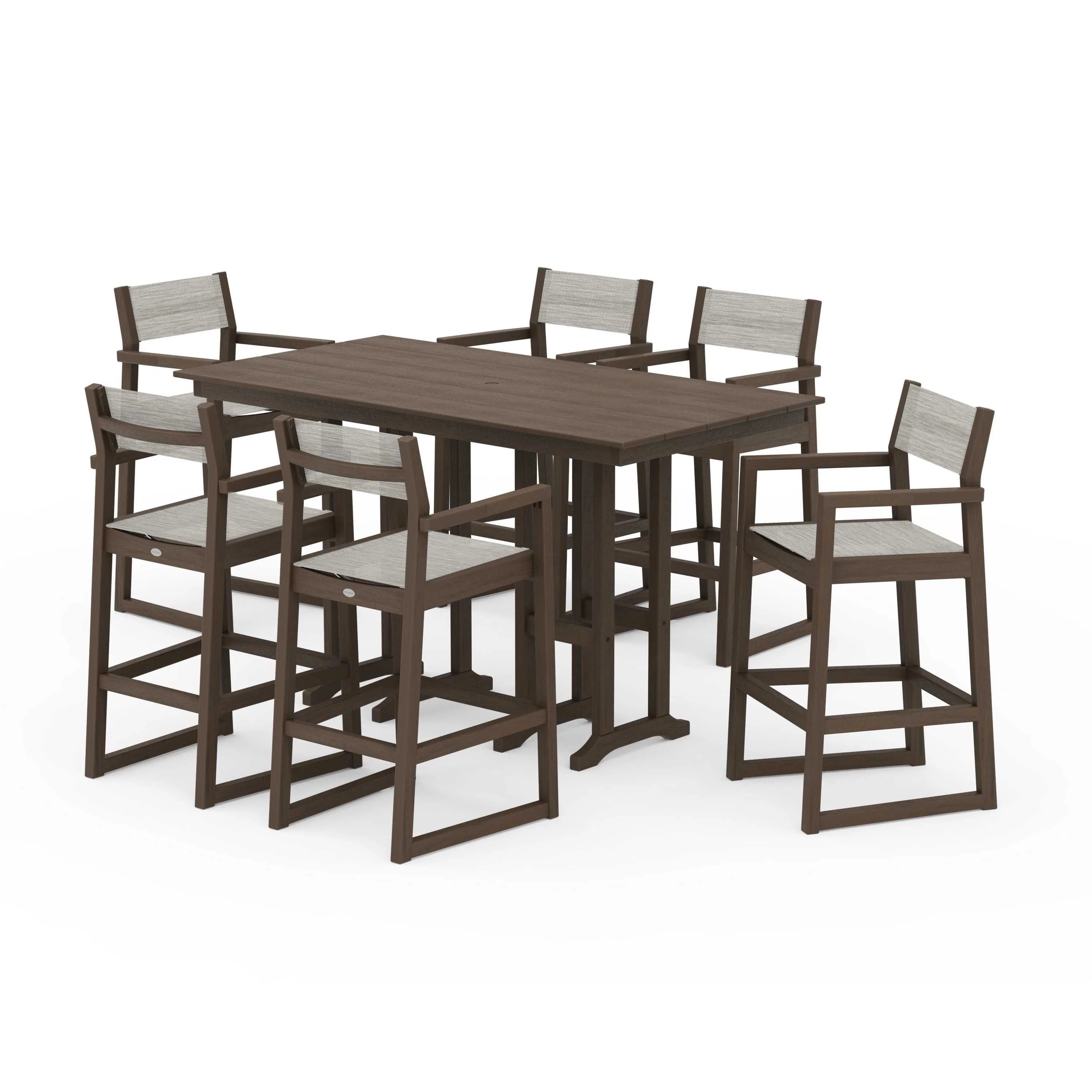EDGE Sling Arm Chair 7-Piece Farmhouse Bar Set - Image 56