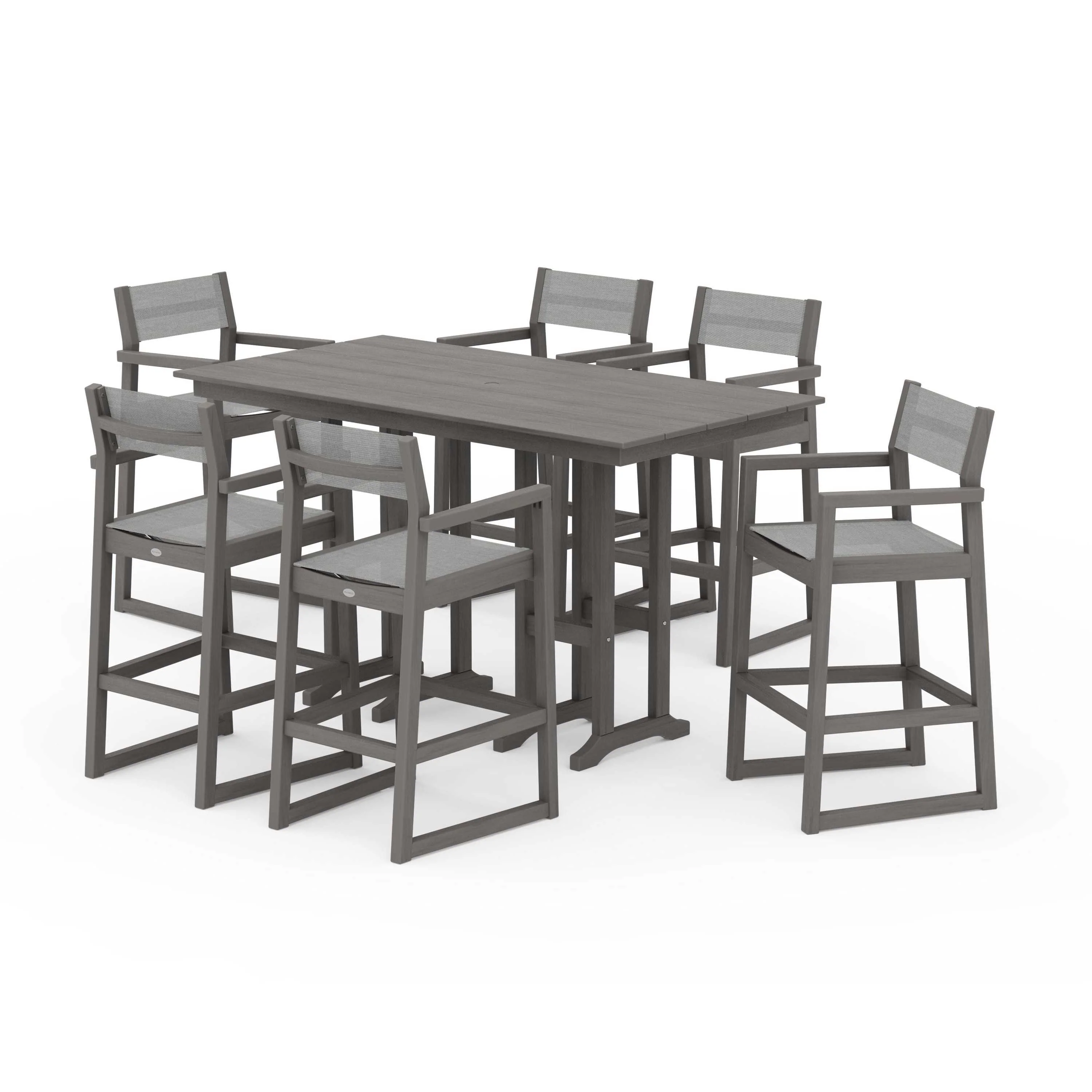 EDGE Sling Arm Chair 7-Piece Farmhouse Bar Set - Image 77