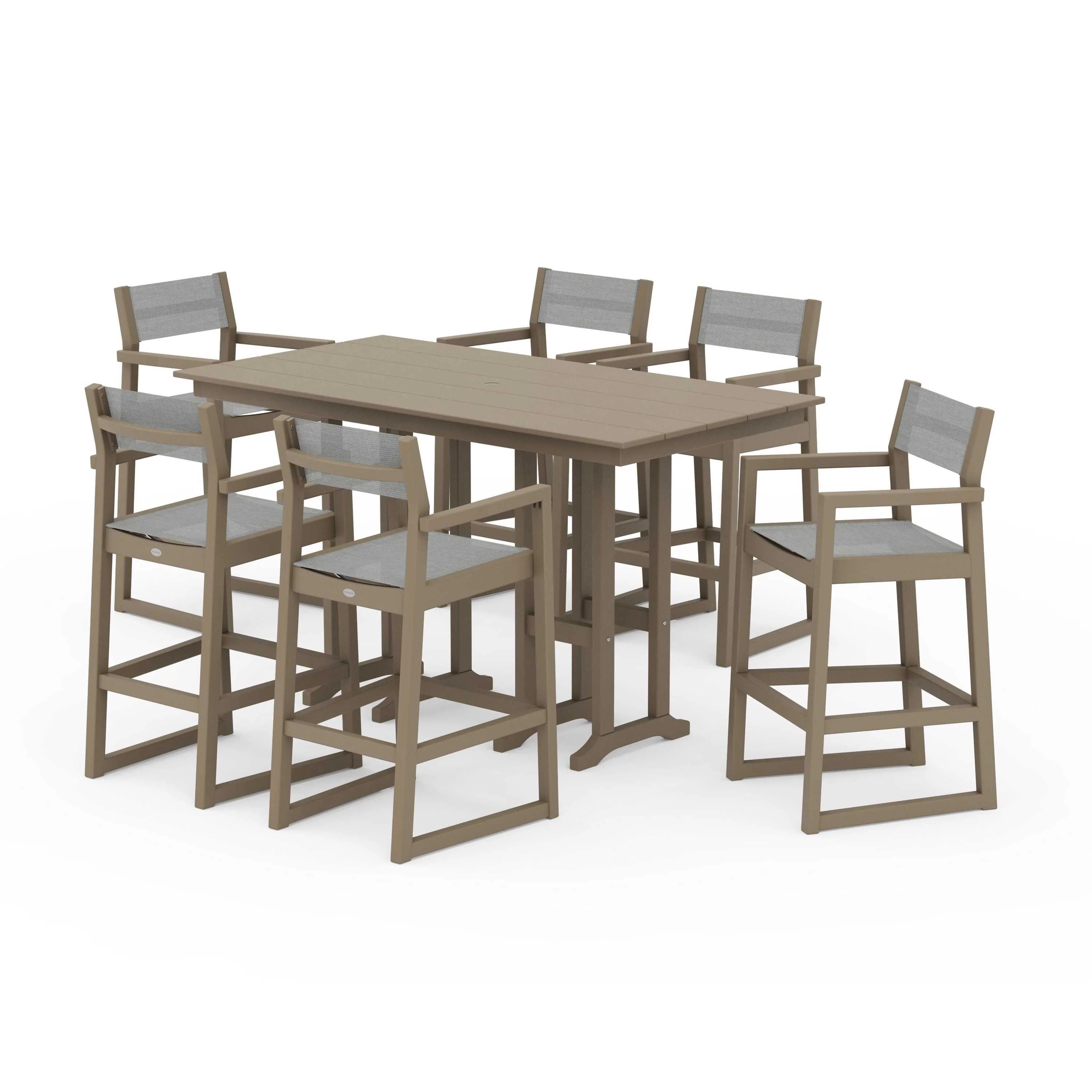 EDGE Sling Arm Chair 7-Piece Farmhouse Bar Set - Image 85