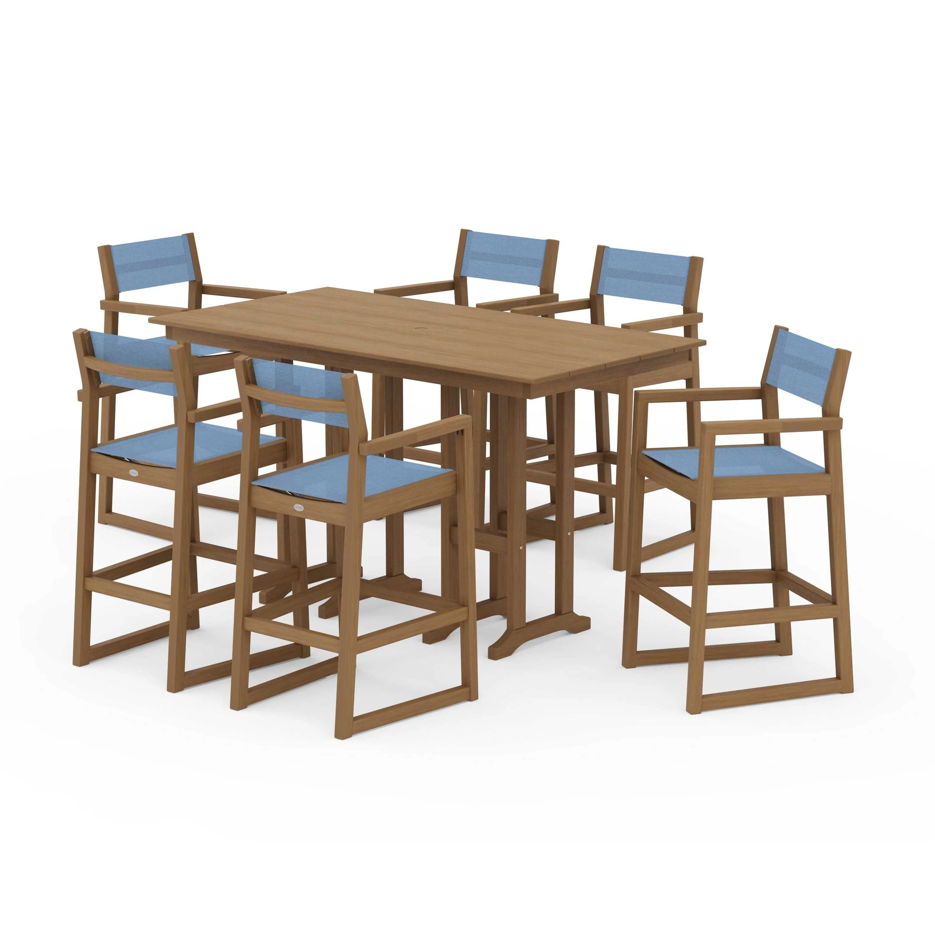 EDGE Sling Arm Chair 7-Piece Farmhouse Bar Set - Image 99