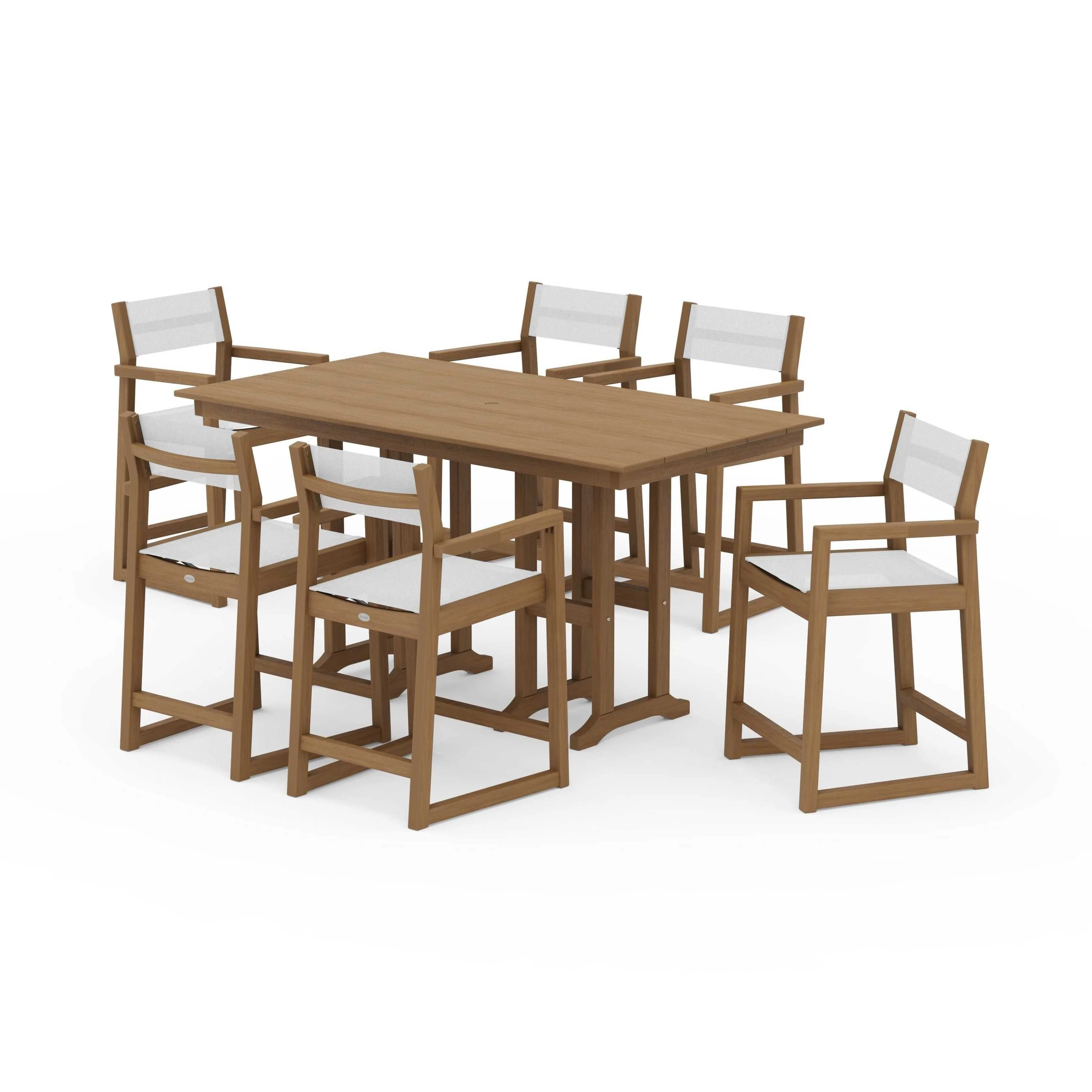 EDGE Sling Arm Chair 7-Piece Farmhouse Counter Set - Image 103
