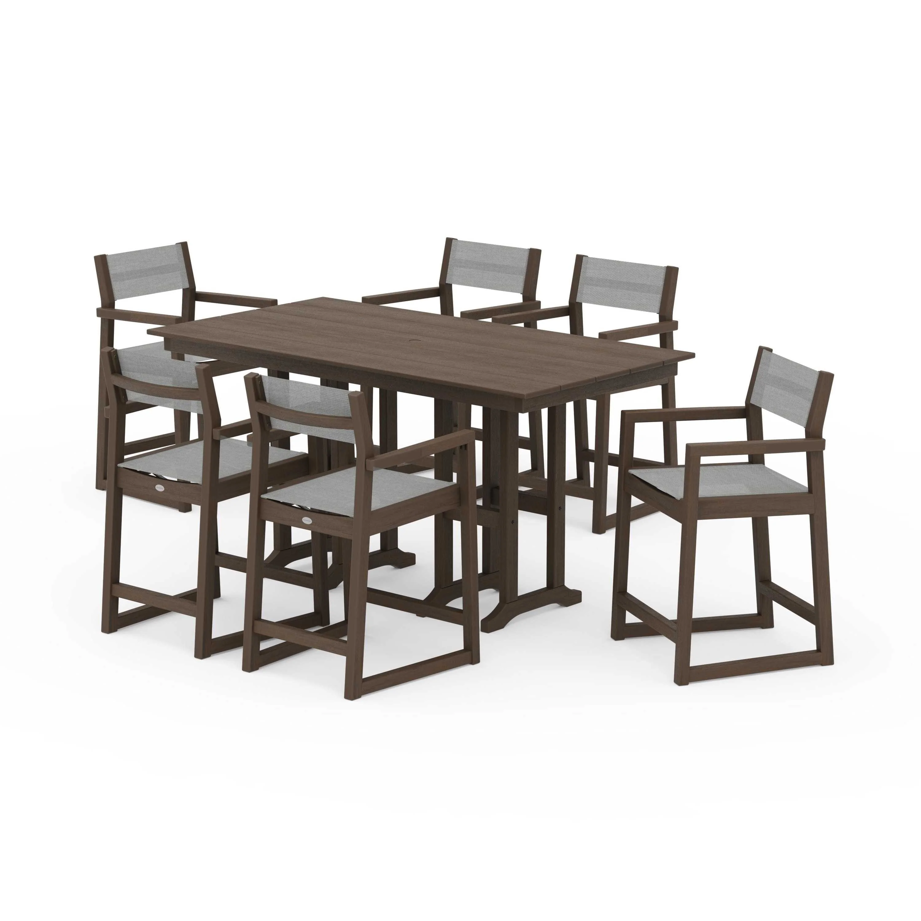 EDGE Sling Arm Chair 7-Piece Farmhouse Counter Set - Image 104