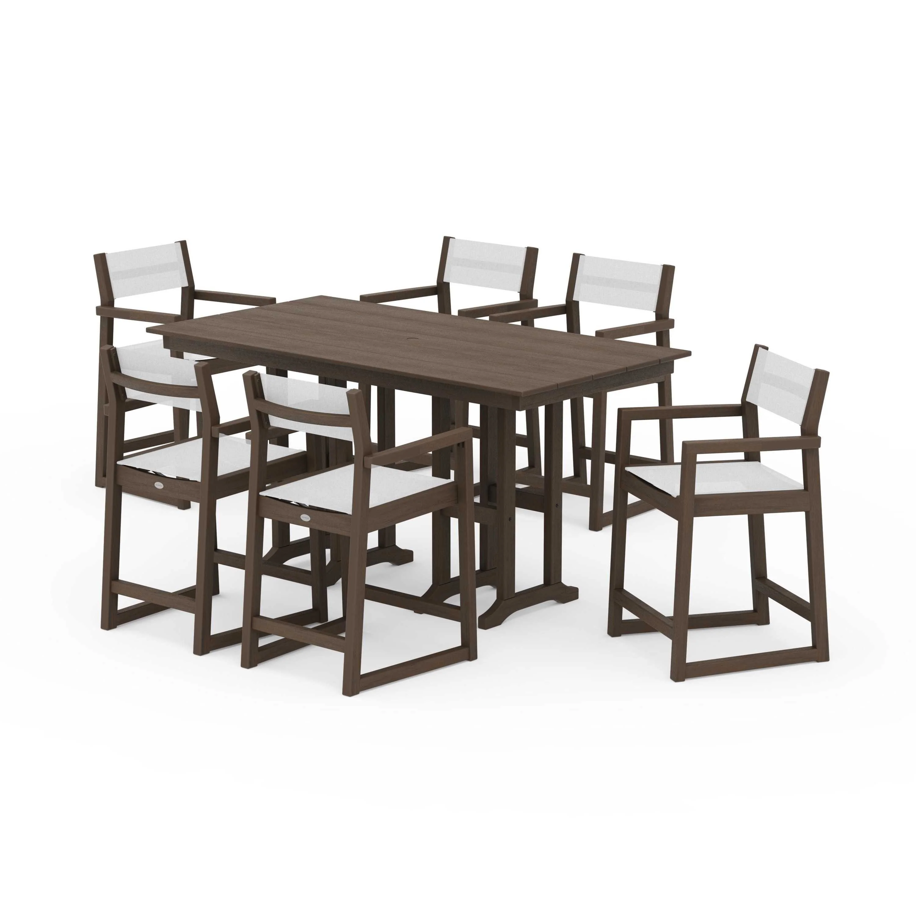 EDGE Sling Arm Chair 7-Piece Farmhouse Counter Set - Image 116