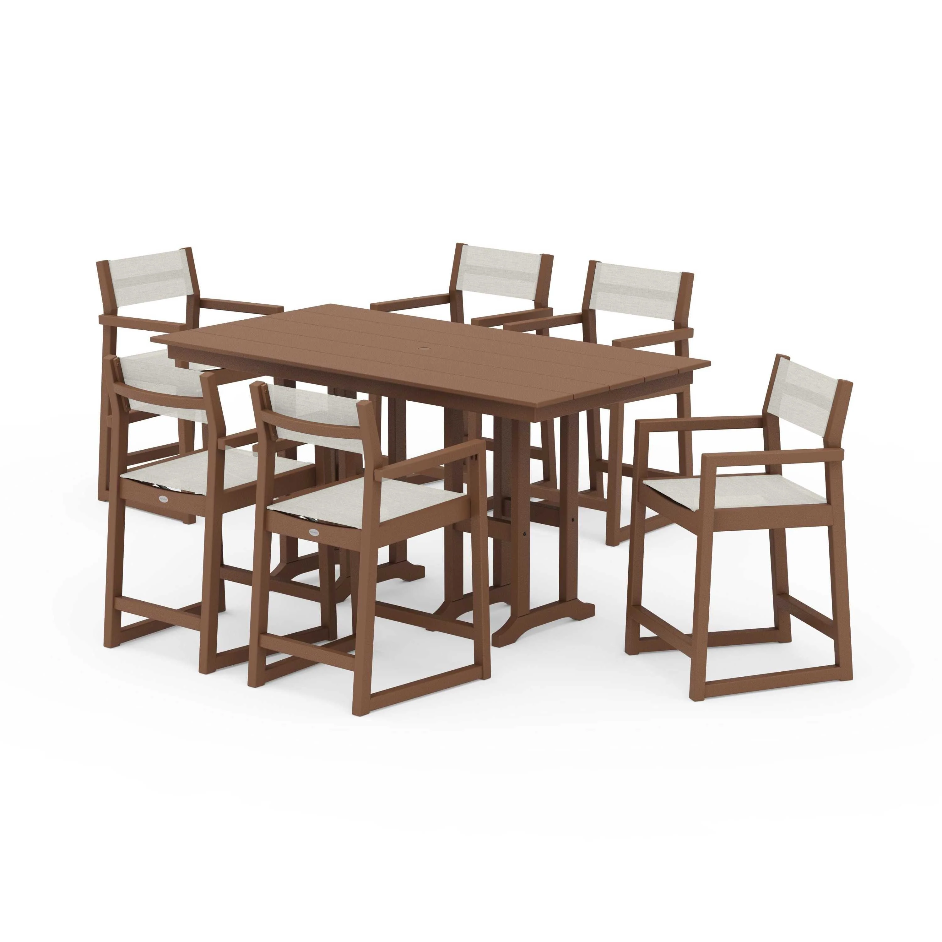 EDGE Sling Arm Chair 7-Piece Farmhouse Counter Set - Image 121