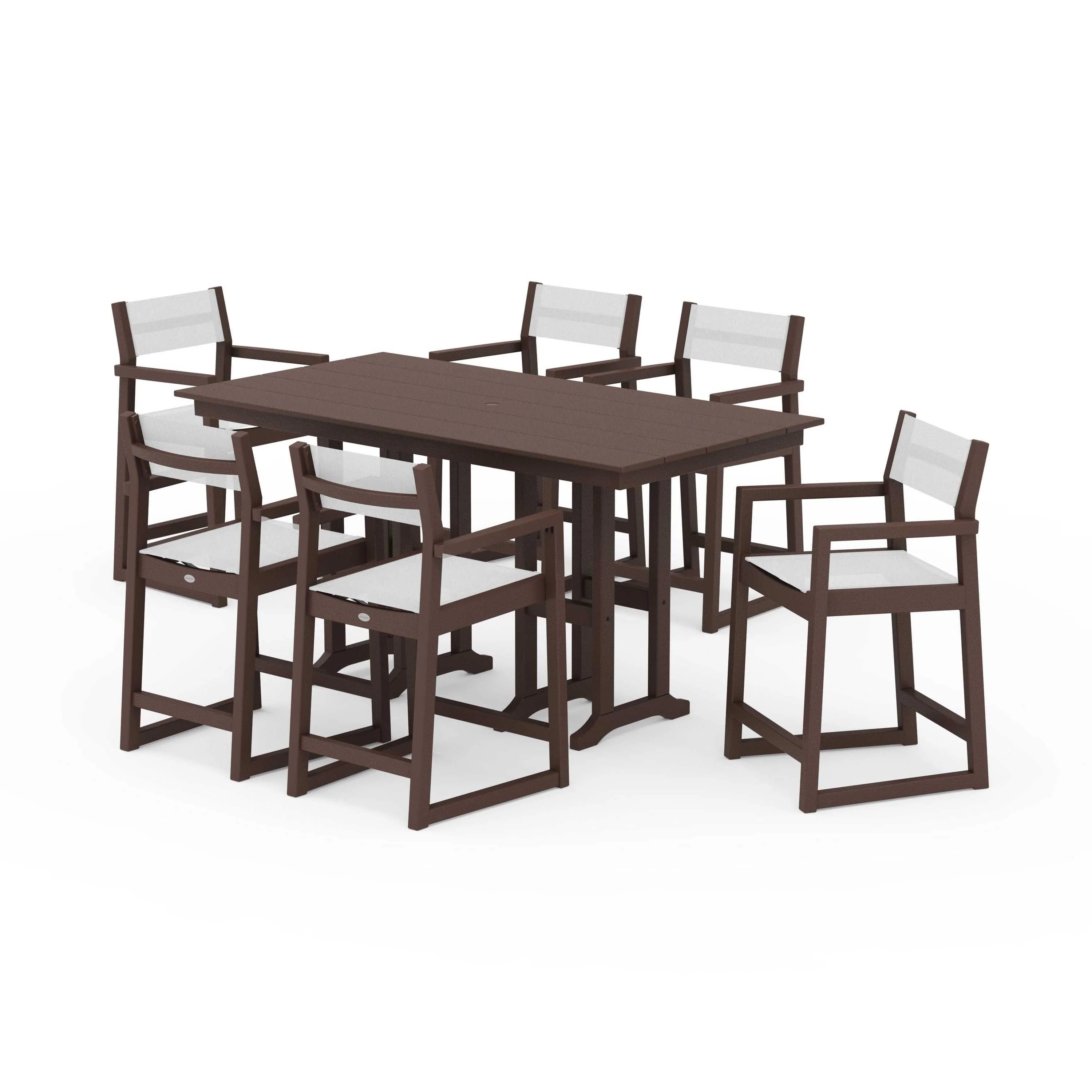 EDGE Sling Arm Chair 7-Piece Farmhouse Counter Set - Image 128