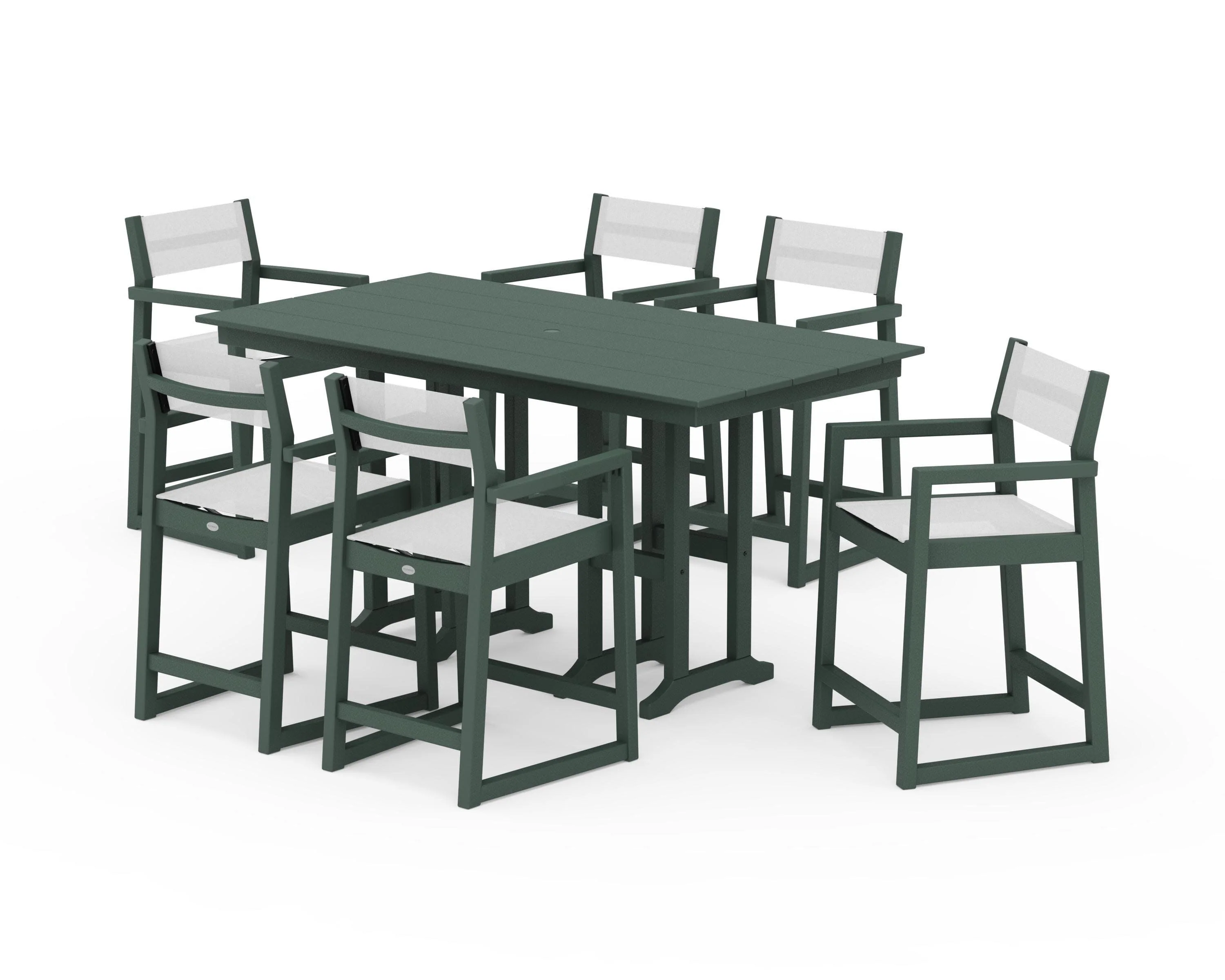 EDGE Sling Arm Chair 7-Piece Farmhouse Counter Set - Image 13