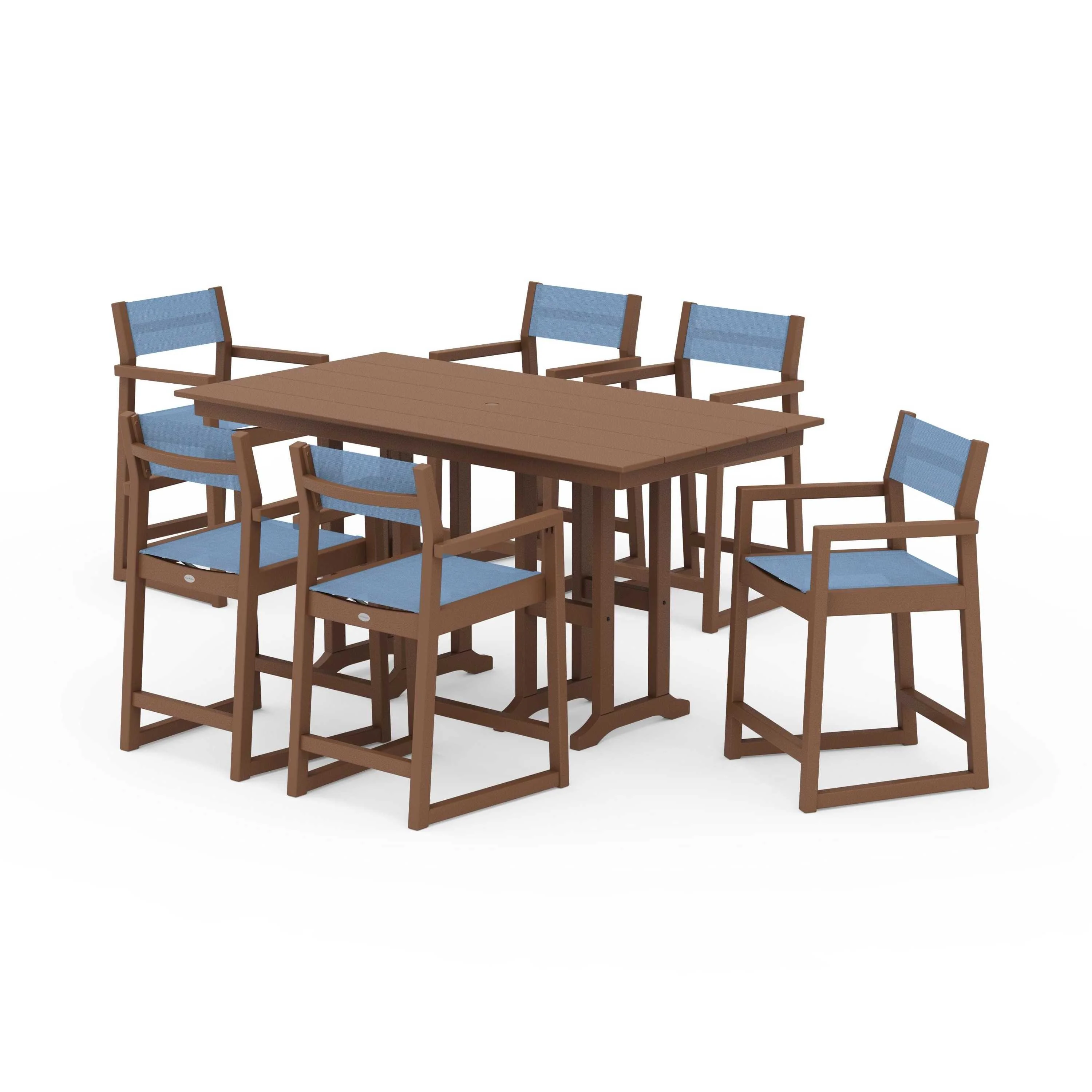 EDGE Sling Arm Chair 7-Piece Farmhouse Counter Set - Image 141