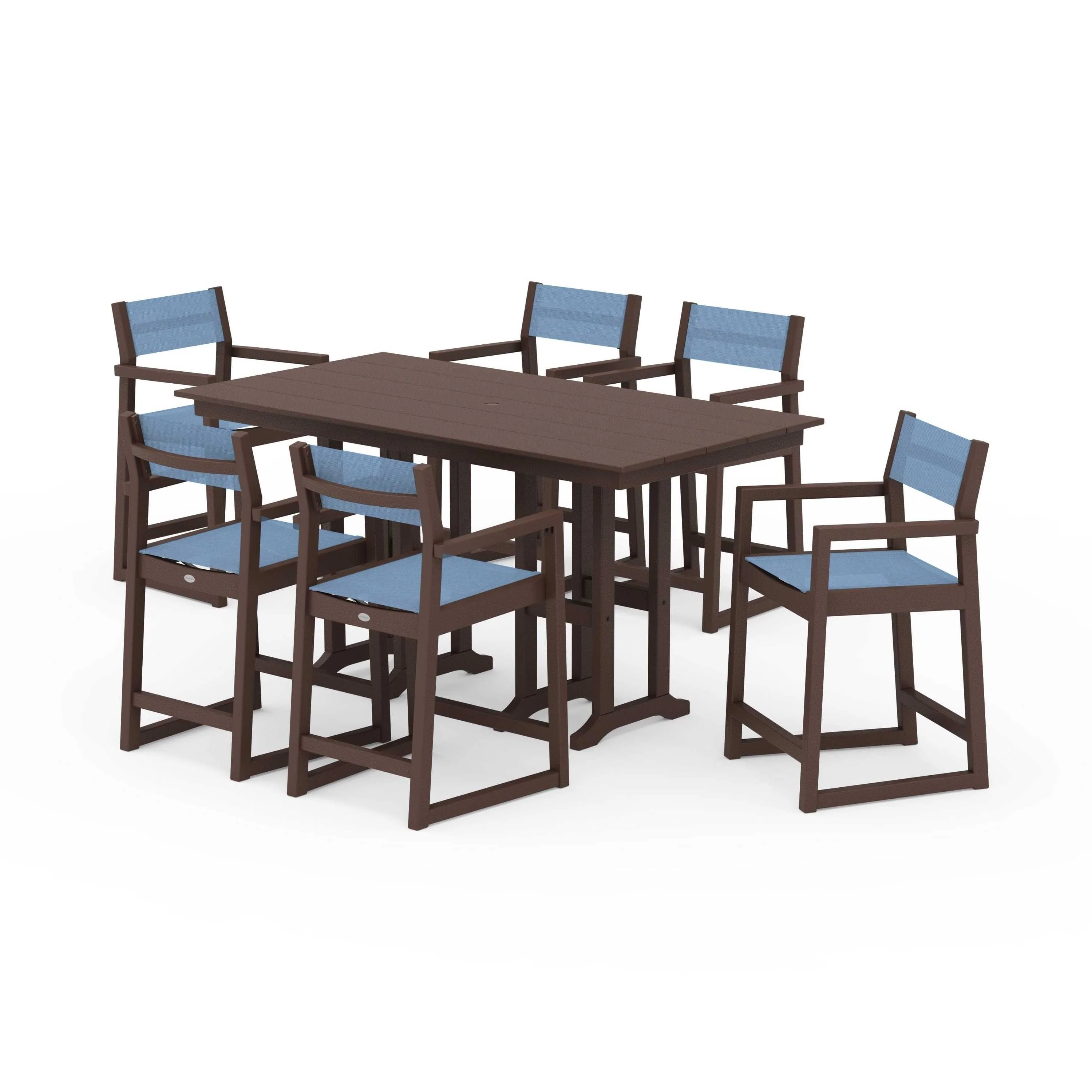 EDGE Sling Arm Chair 7-Piece Farmhouse Counter Set - Image 142