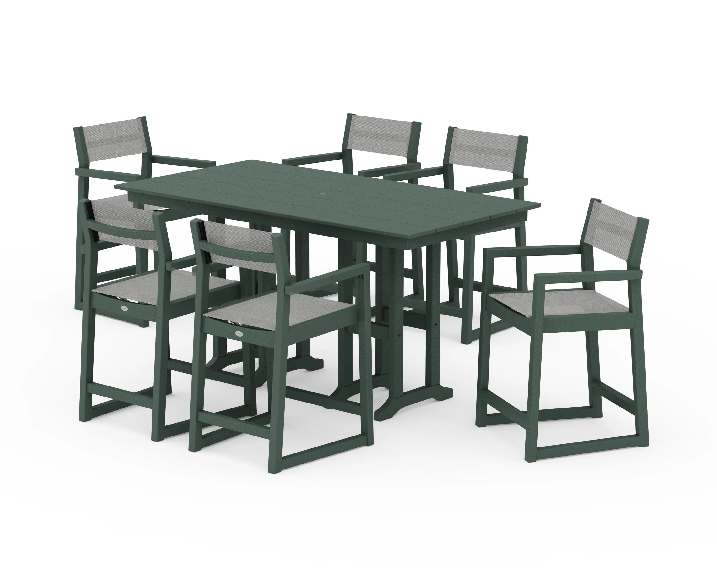 EDGE Sling Arm Chair 7-Piece Farmhouse Counter Set - Image 15