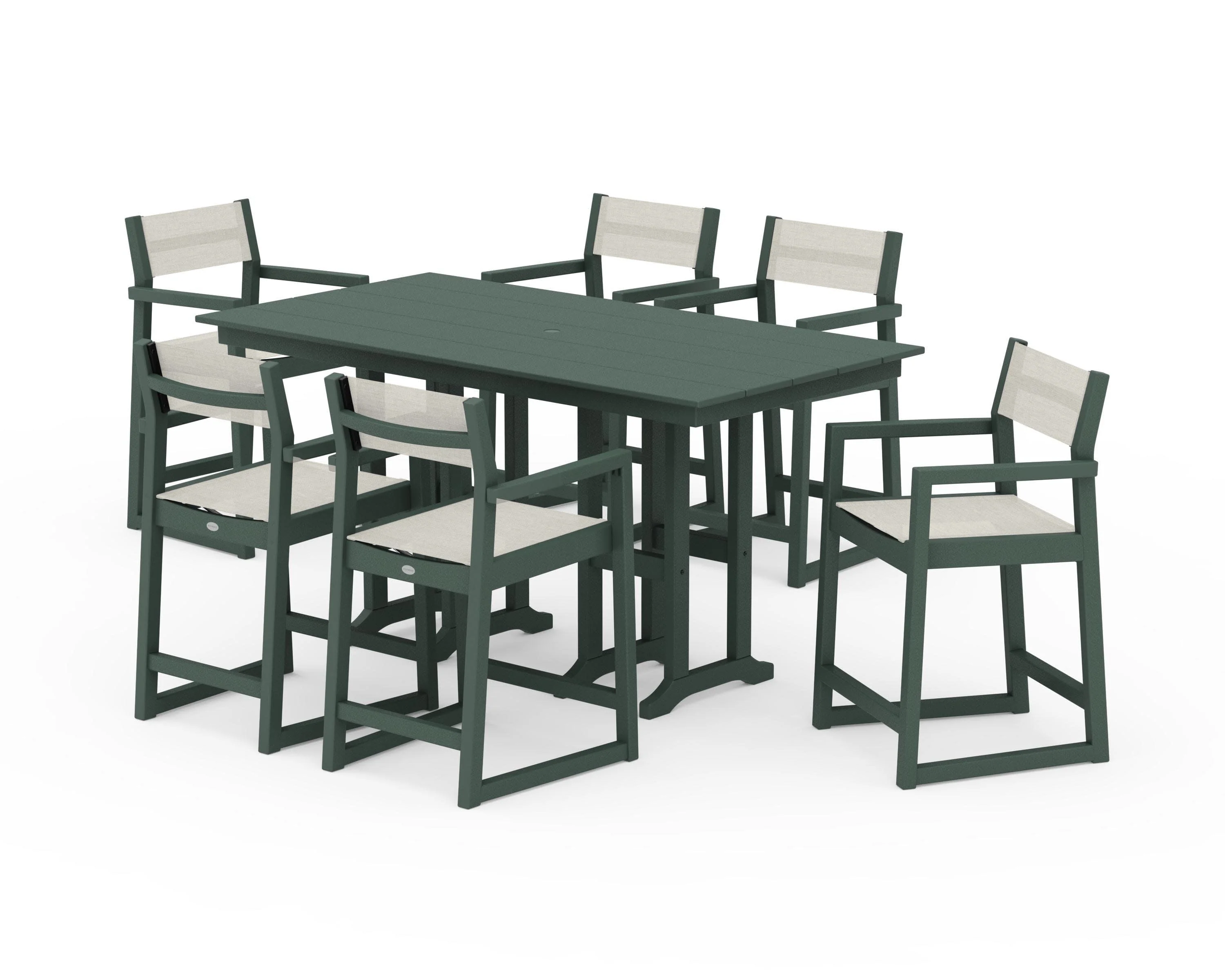 EDGE Sling Arm Chair 7-Piece Farmhouse Counter Set - Image 18