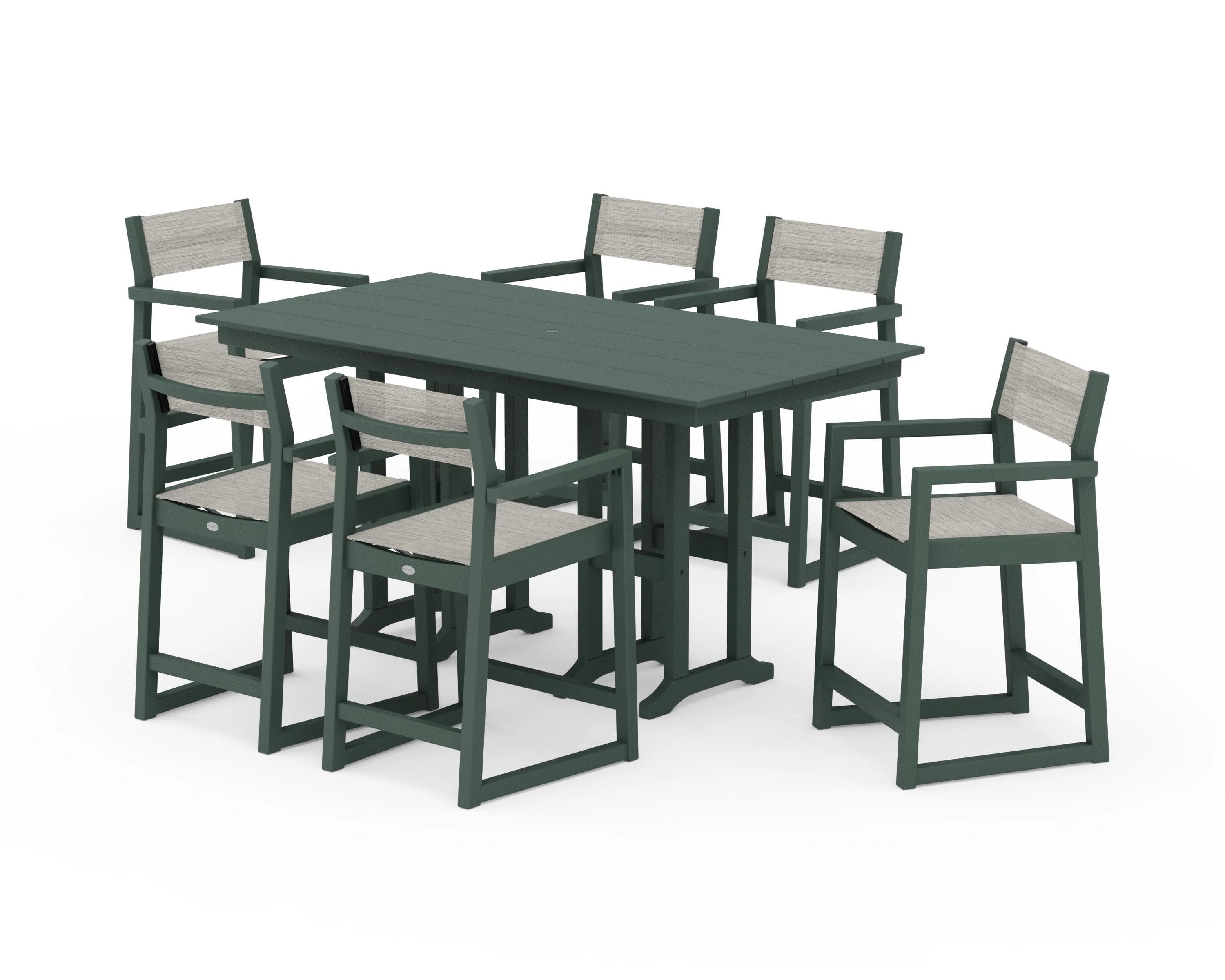 EDGE Sling Arm Chair 7-Piece Farmhouse Counter Set - Image 19