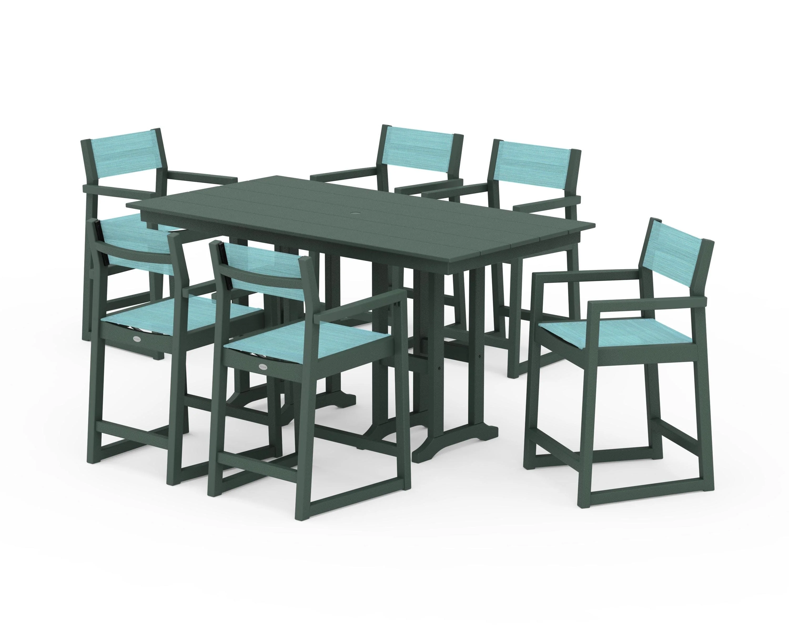 EDGE Sling Arm Chair 7-Piece Farmhouse Counter Set - Image 20