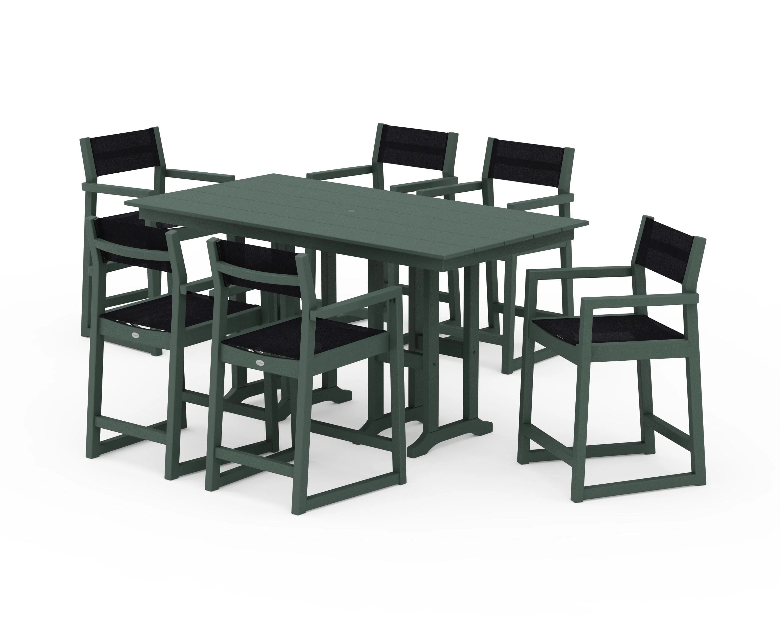 EDGE Sling Arm Chair 7-Piece Farmhouse Counter Set - Image 21
